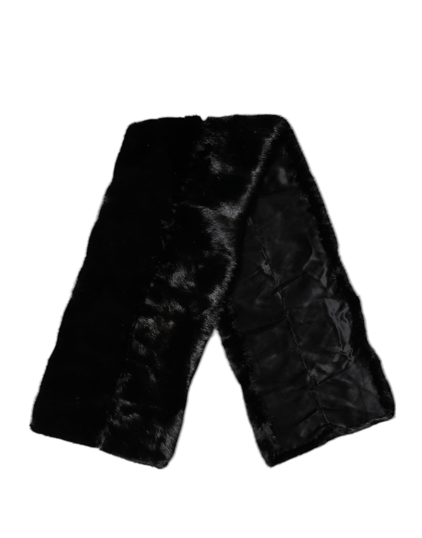 Écharpe à col châle en fourrure noire Dolce & Gabbana