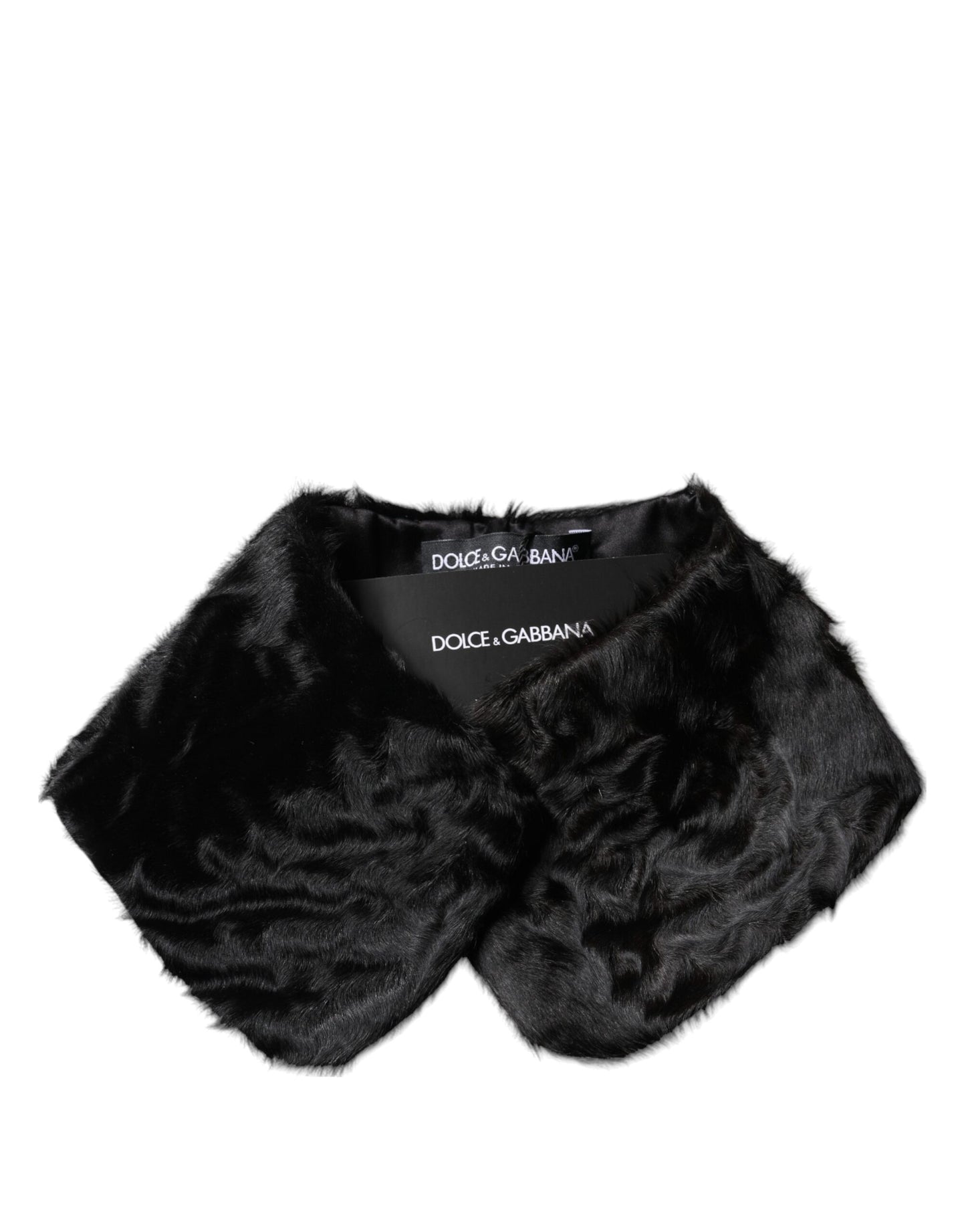 Foulard Dolce & Gabbana en fourrure d'agneau noire pour femme