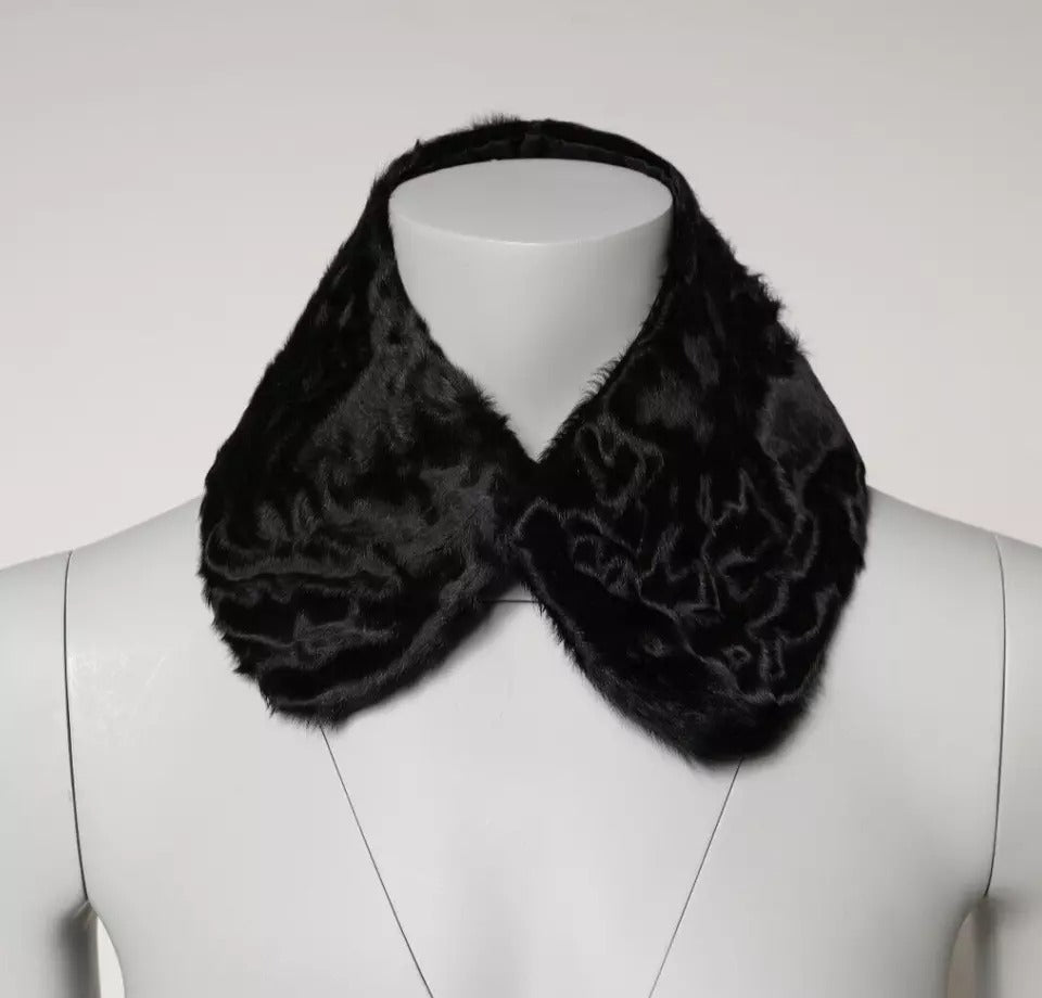 Foulard Dolce & Gabbana en fourrure d'agneau noire pour femme