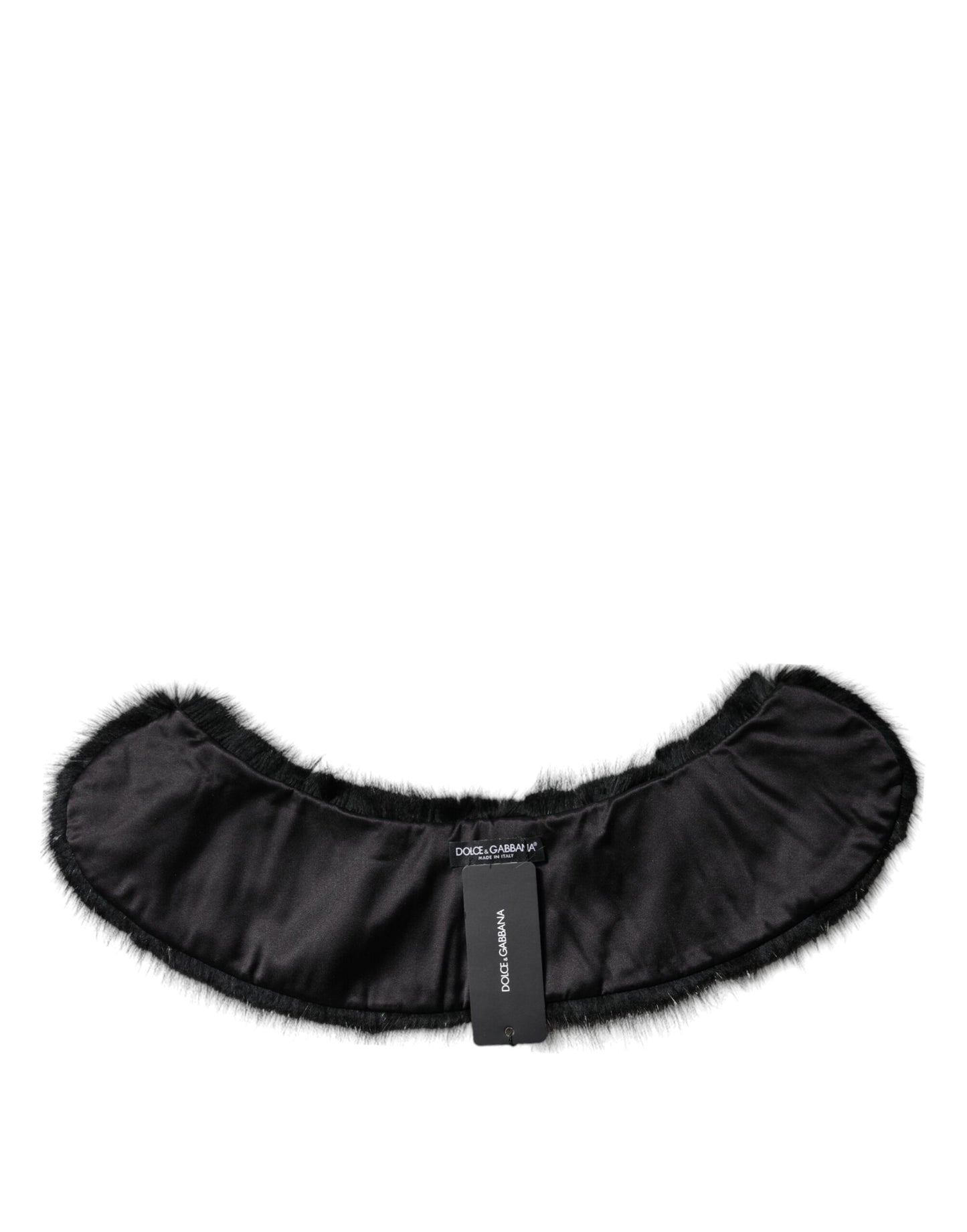 Écharpe à col châle en fourrure noire Dolce & Gabbana