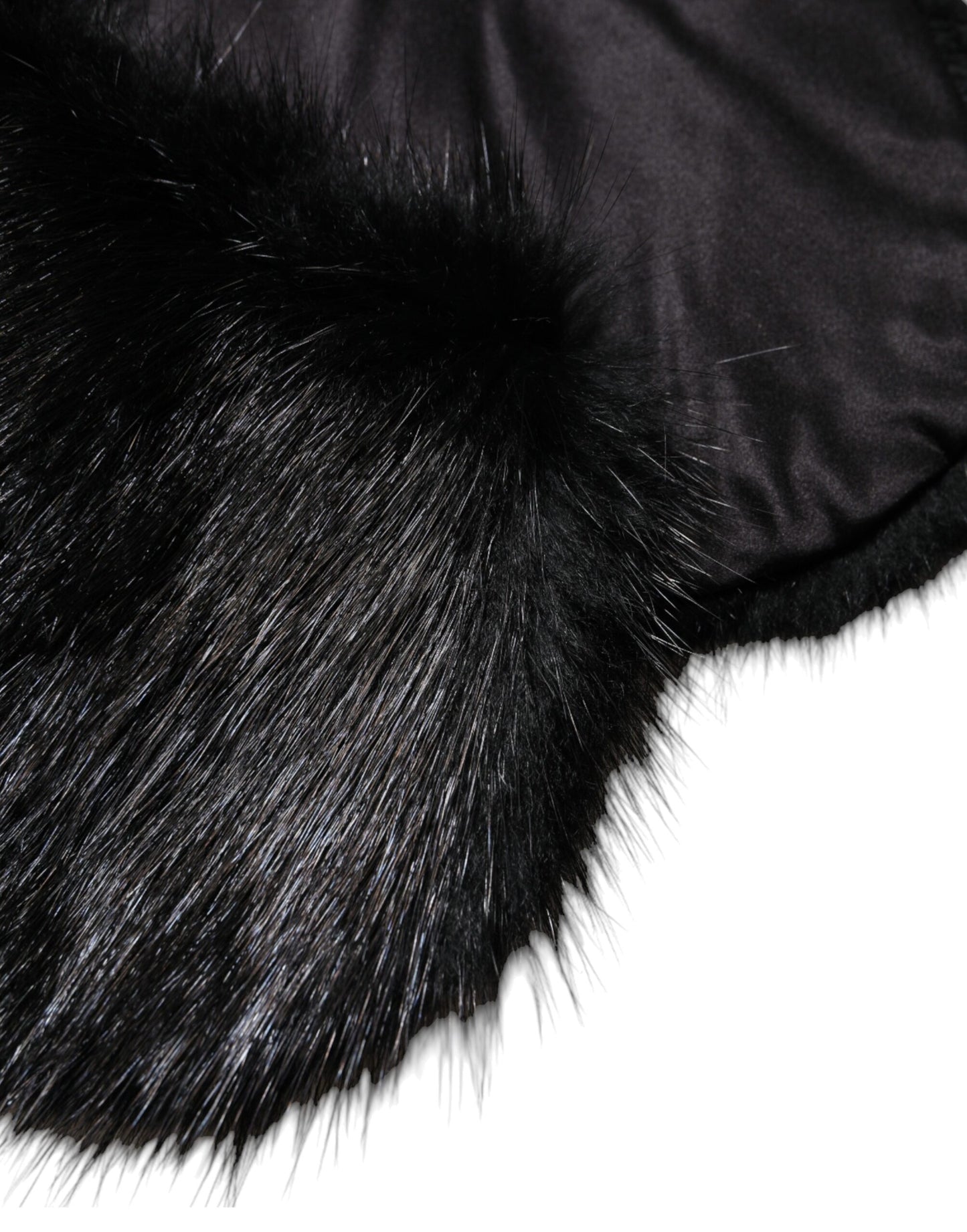 Écharpe à col châle en fourrure noire Dolce & Gabbana