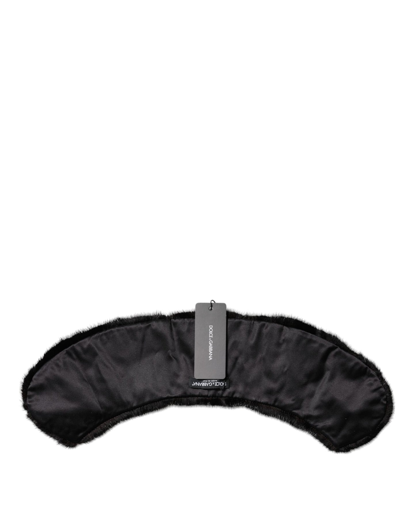 Écharpe à col châle en fourrure noire Dolce & Gabbana