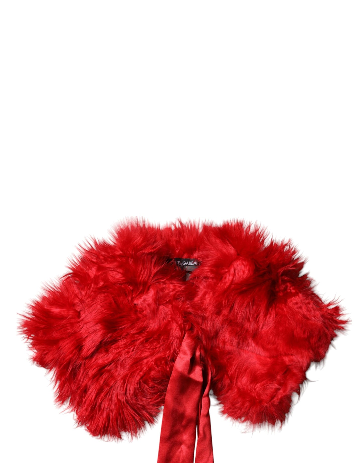Écharpe d'hiver cache-cou en fourrure d'alpaga rouge Dolce & Gabbana pour femme