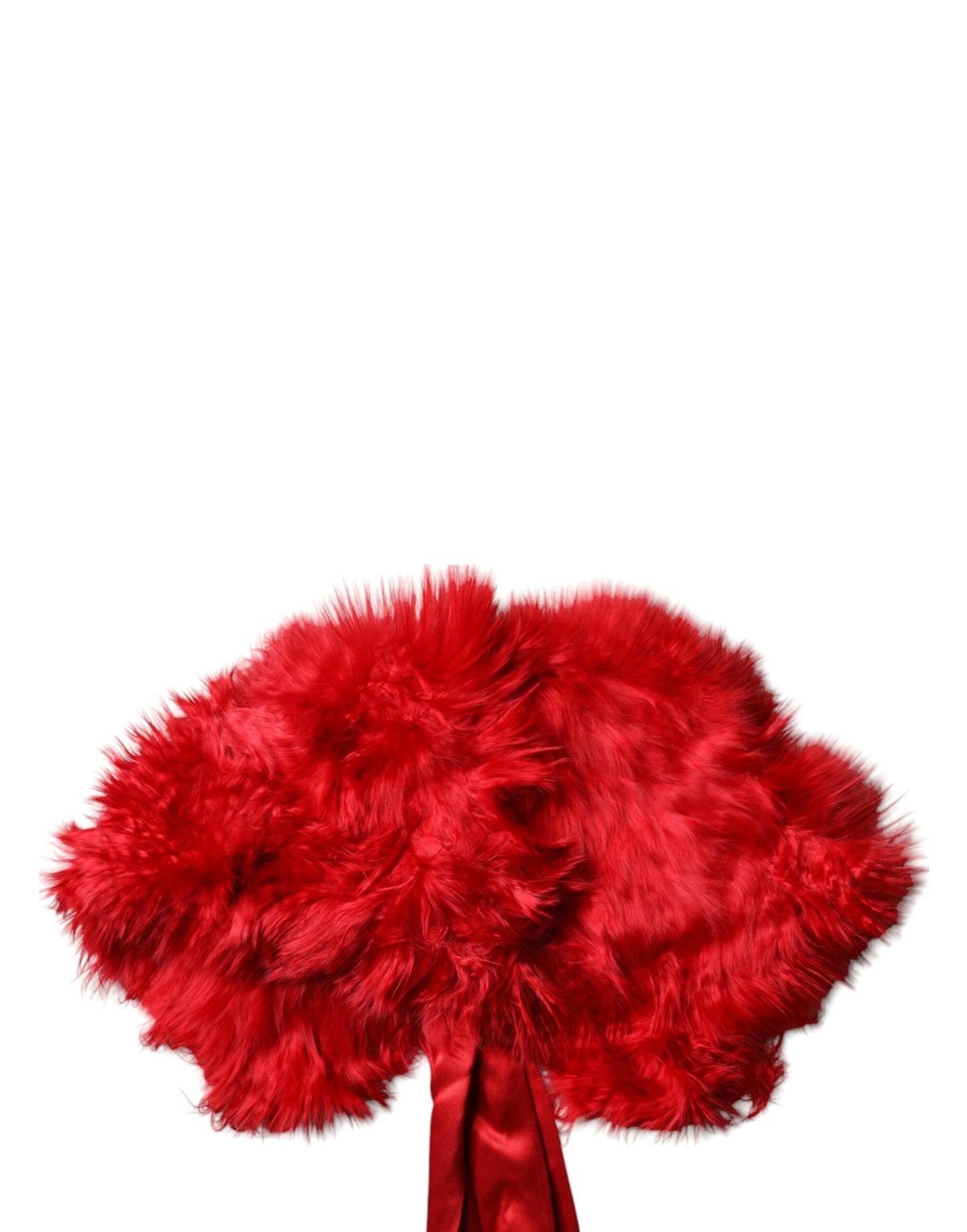 Écharpe d'hiver cache-cou en fourrure d'alpaga rouge Dolce & Gabbana pour femme