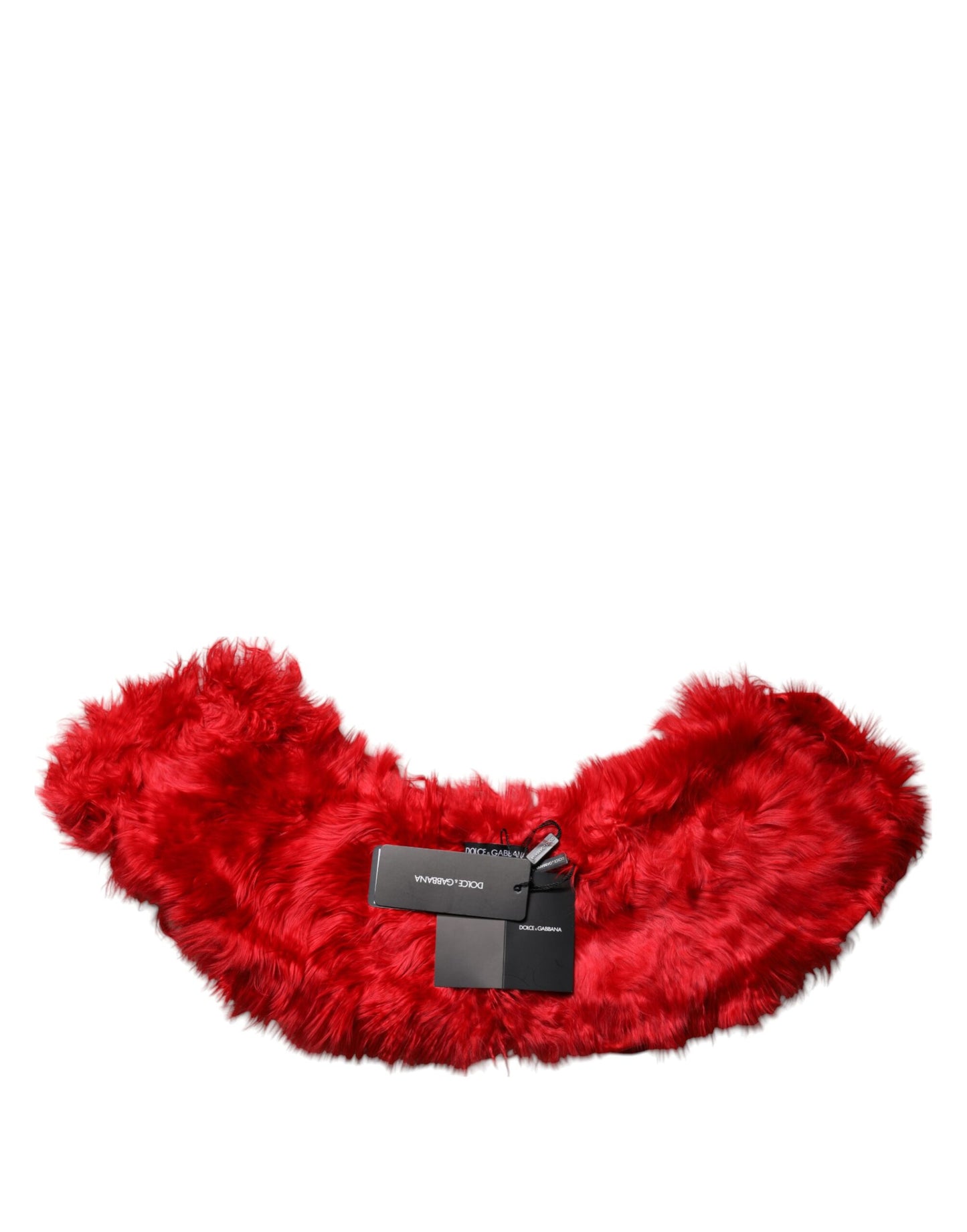 Écharpe d'hiver cache-cou en fourrure d'alpaga rouge Dolce & Gabbana pour femme
