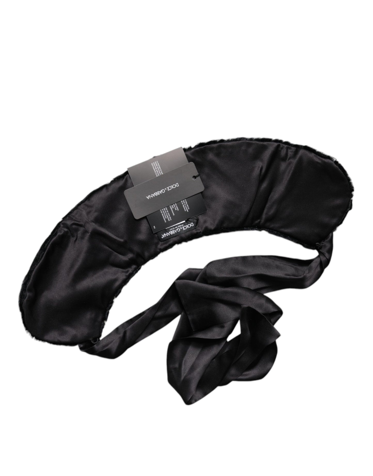 Écharpe d'hiver en fourrure d'agneau noire Dolce & Gabbana pour femme