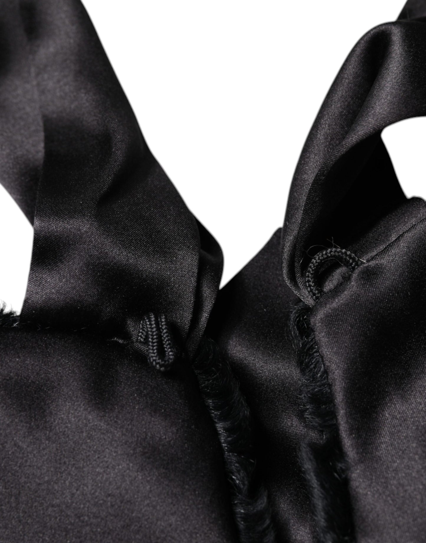 Écharpe d'hiver en fourrure d'agneau noire Dolce & Gabbana pour femme