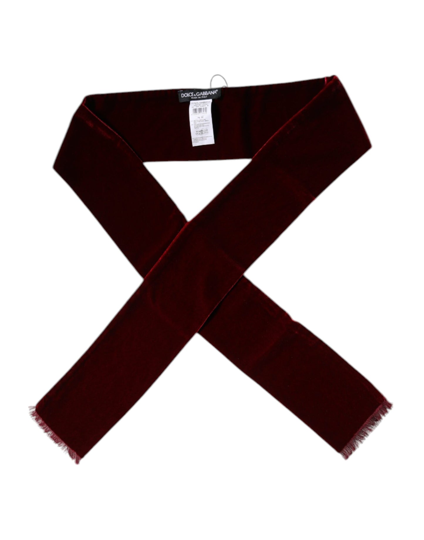 Foulard châle à franges en coton et soie bordeaux Dolce & Gabbana