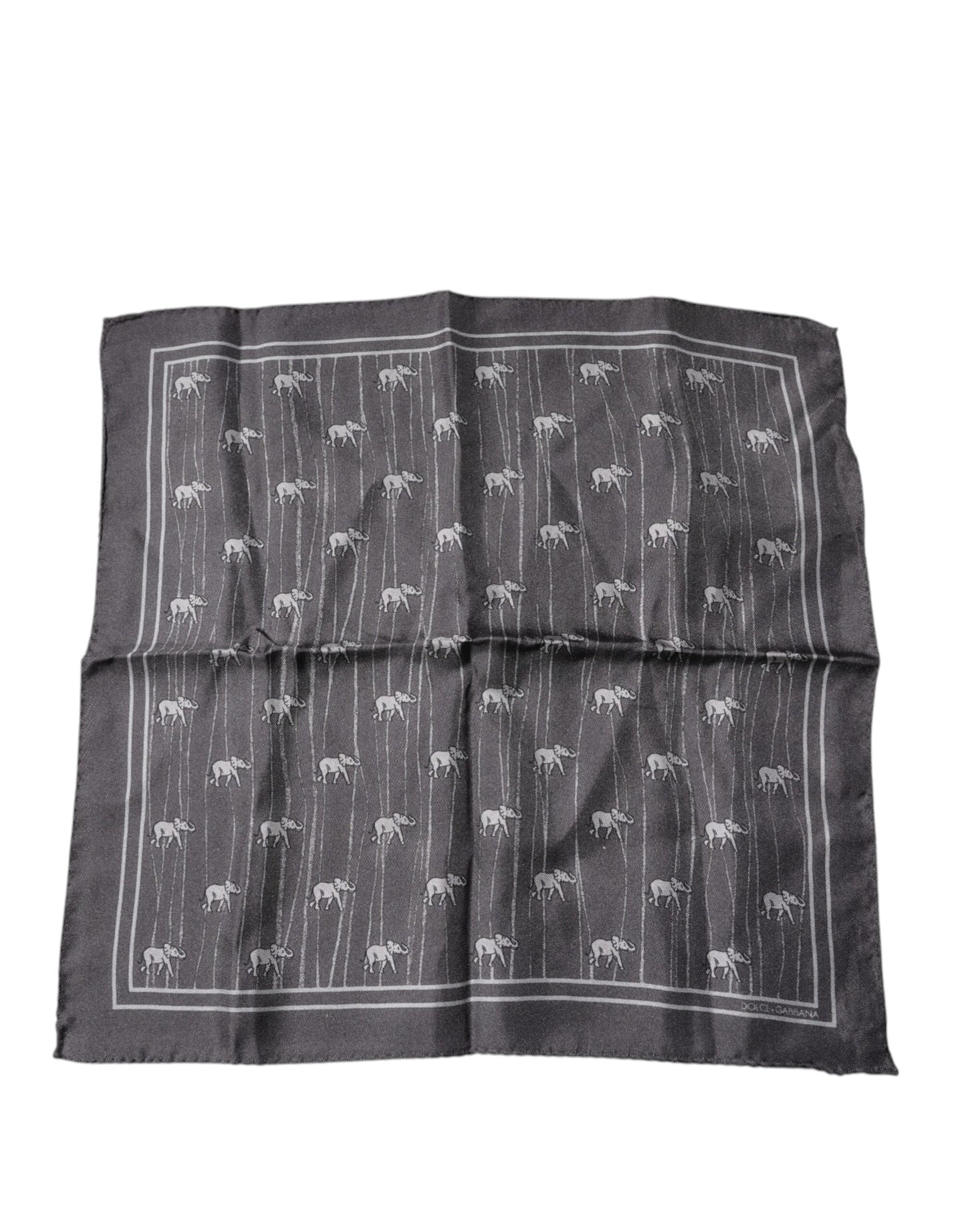 Foulard mouchoir fantaisie éléphant marron Dolce & Gabbana