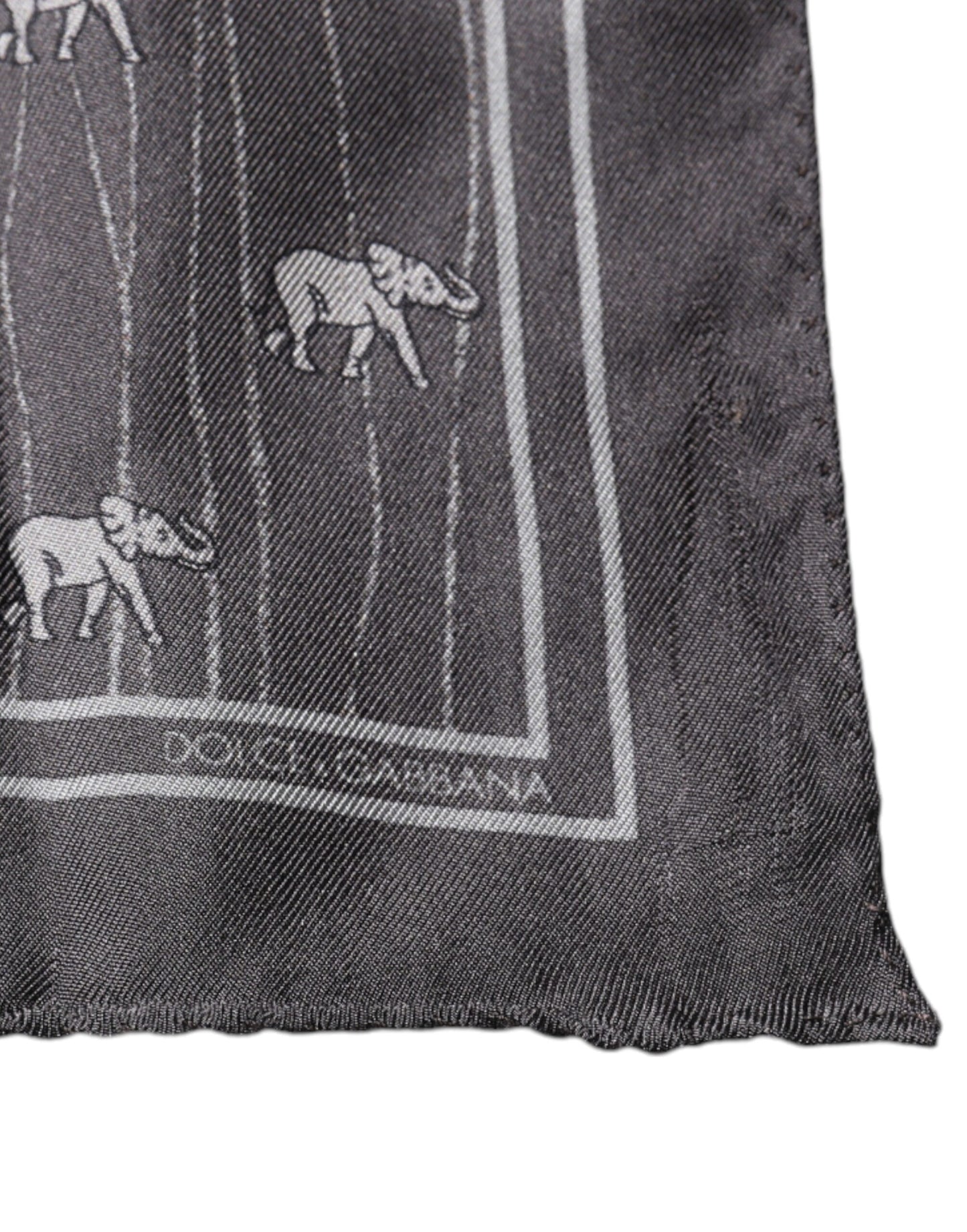 Foulard mouchoir fantaisie éléphant marron Dolce & Gabbana
