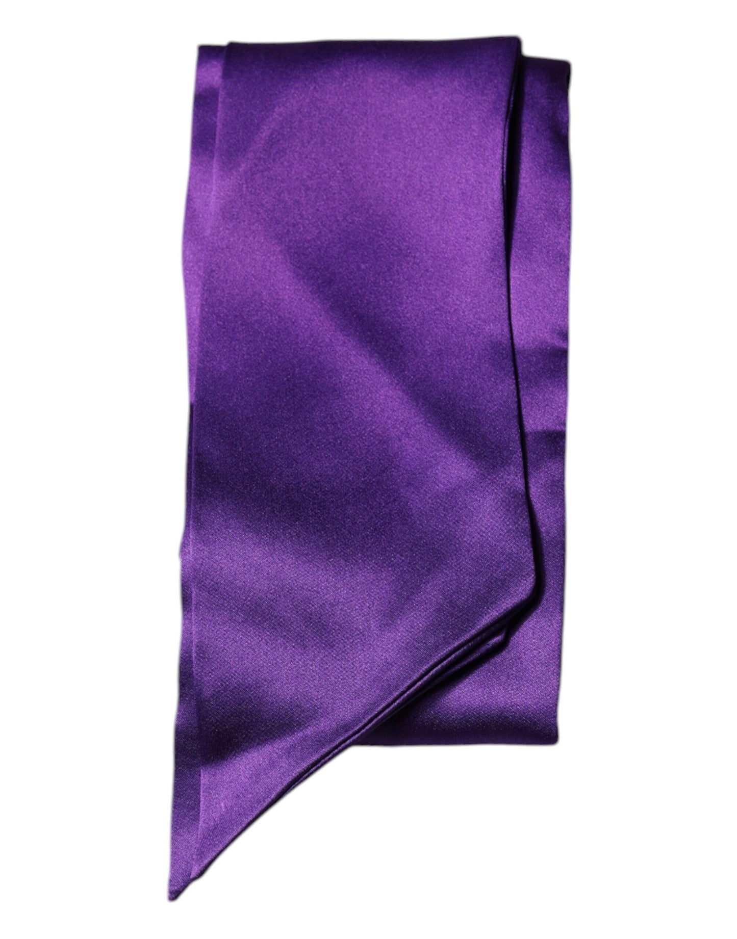 Foulard skinny en satin de soie violet Dolce & Gabbana