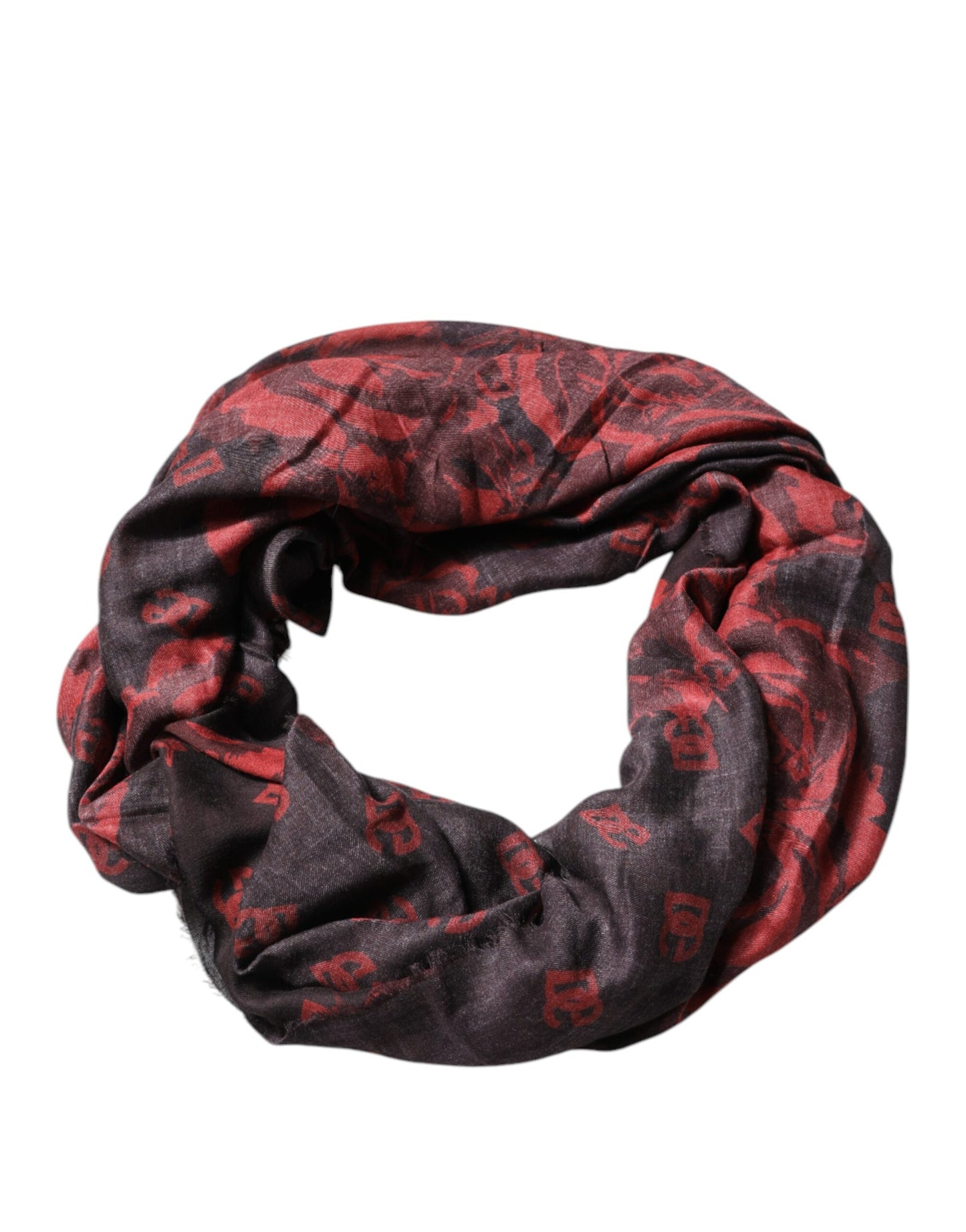 Foulard châle en modal à fleurs noires et rouges Dolce & Gabbana