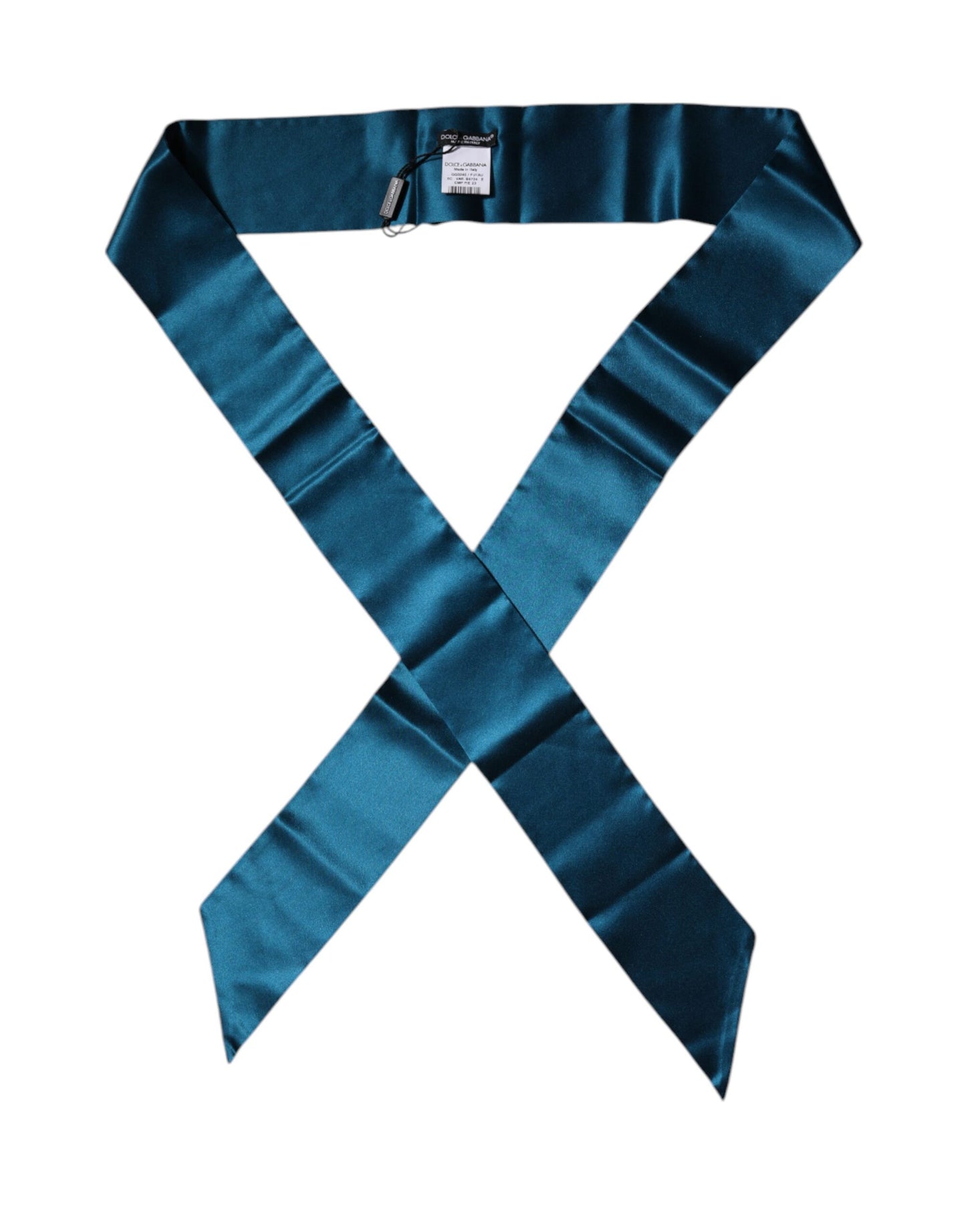 Foulard fin en satin de soie vert foncé Dolce & Gabbana