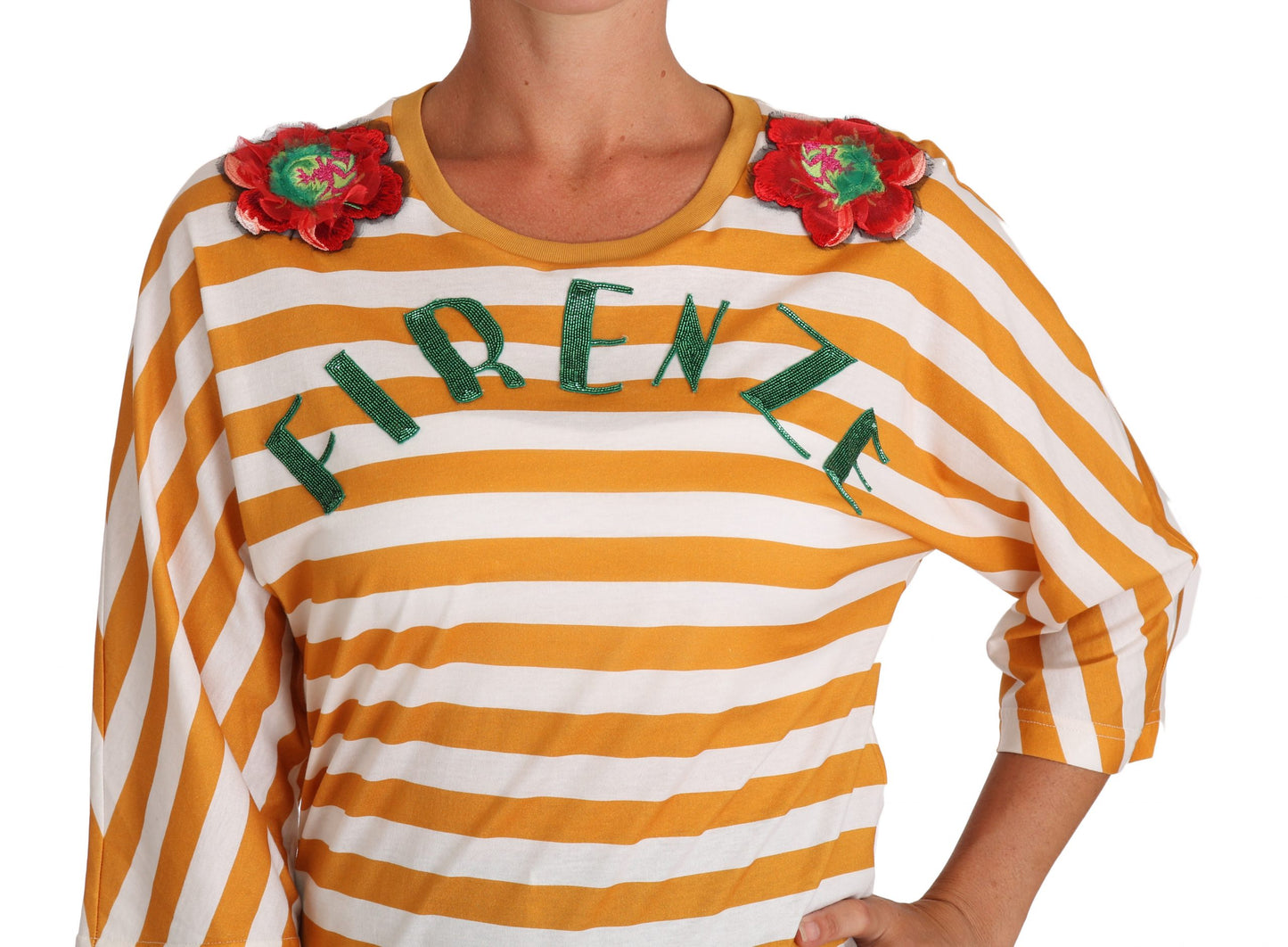Dolce & Gabbana – T-Shirt „Firenze“ in Weiß und Orange