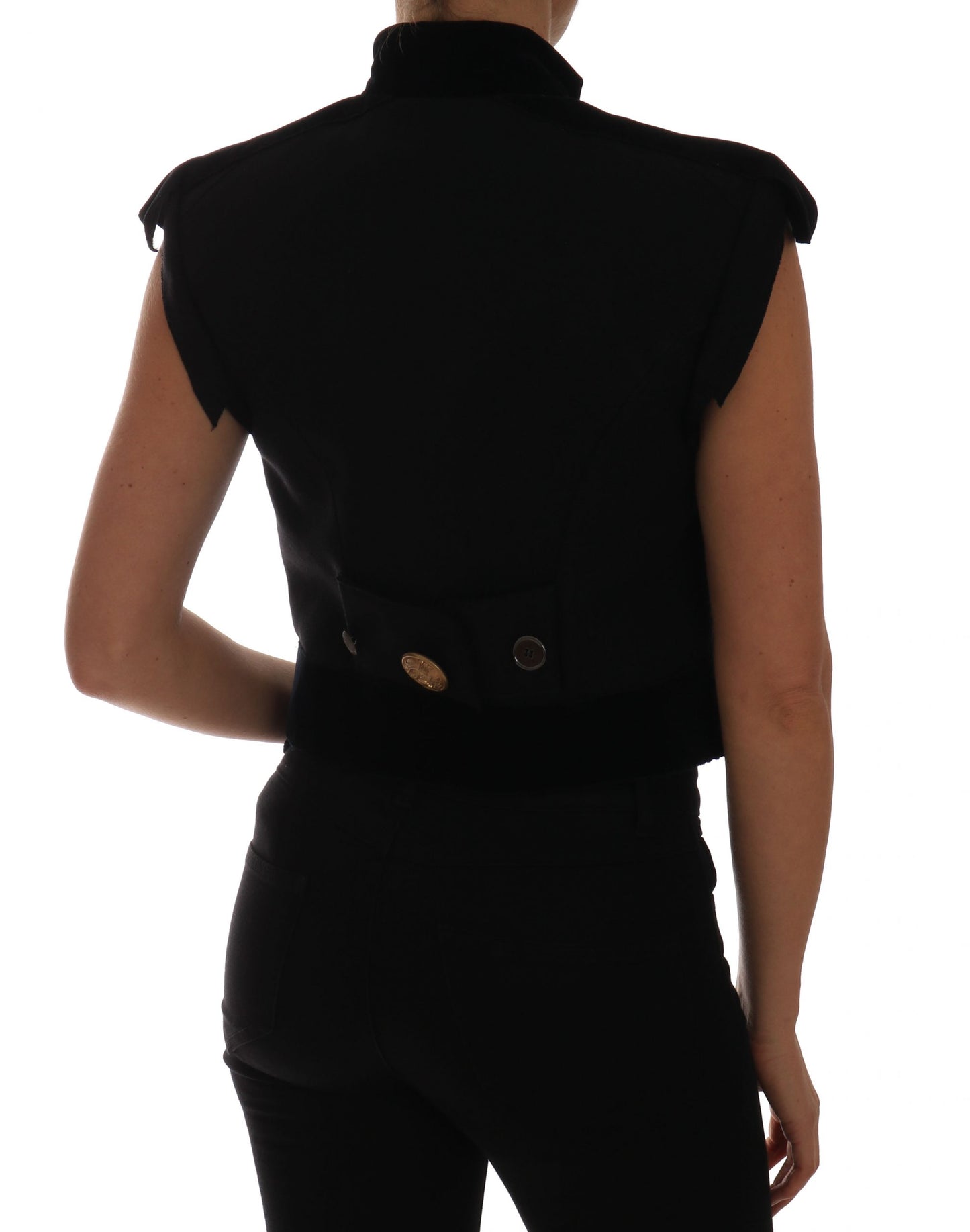 Dolce & Gabbana - Veste militaire noire à ornements floraux