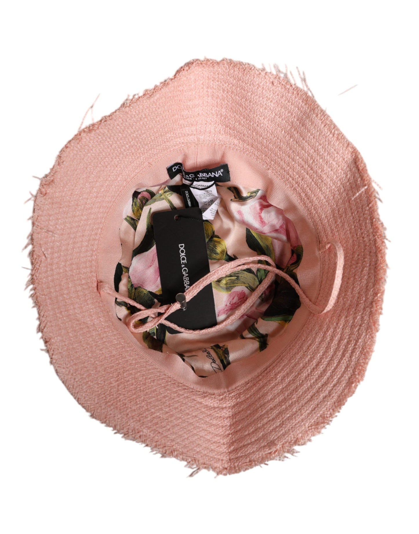 Bob à large bord en coton rose Dolce & Gabbana