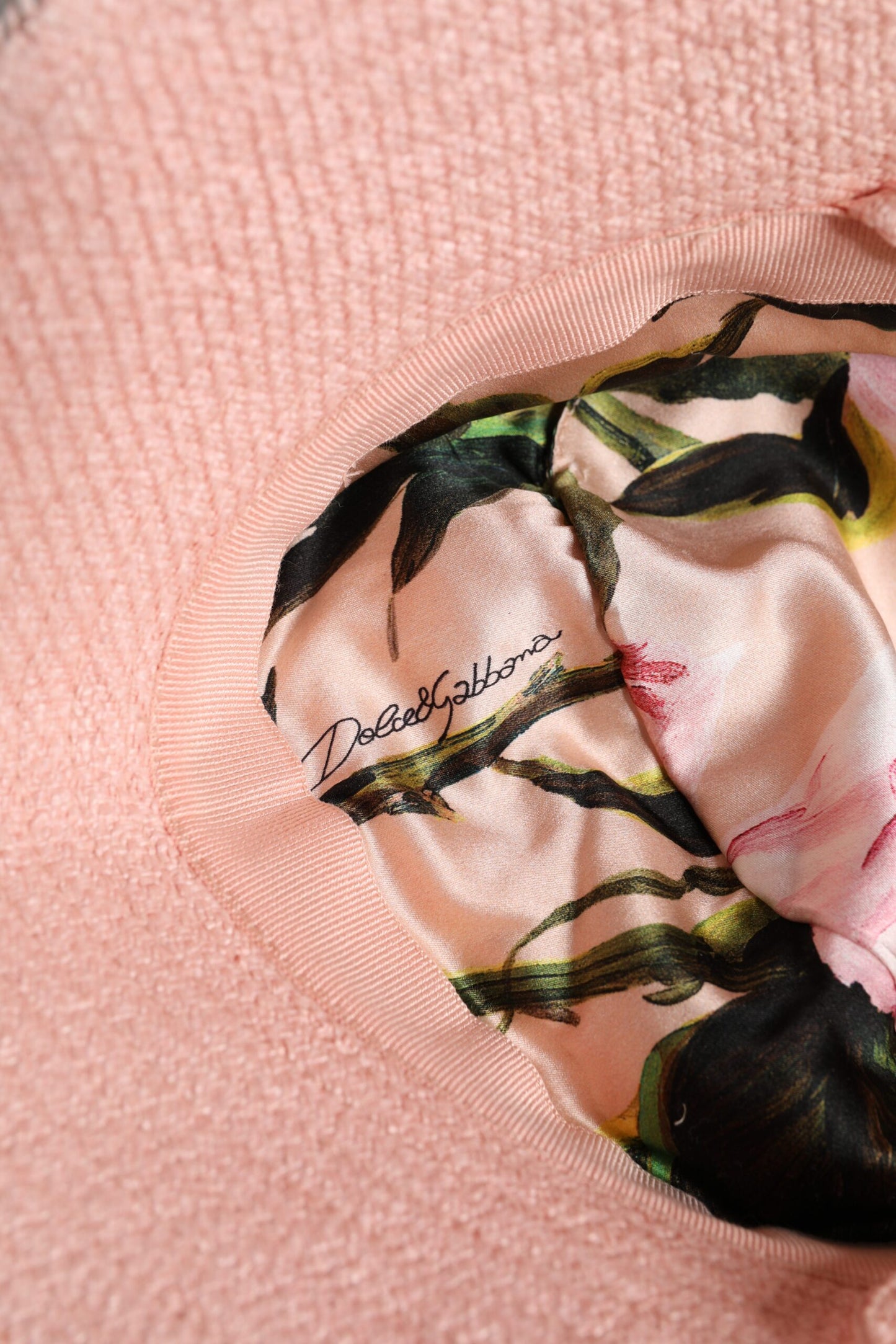 Bob à large bord en coton rose Dolce & Gabbana