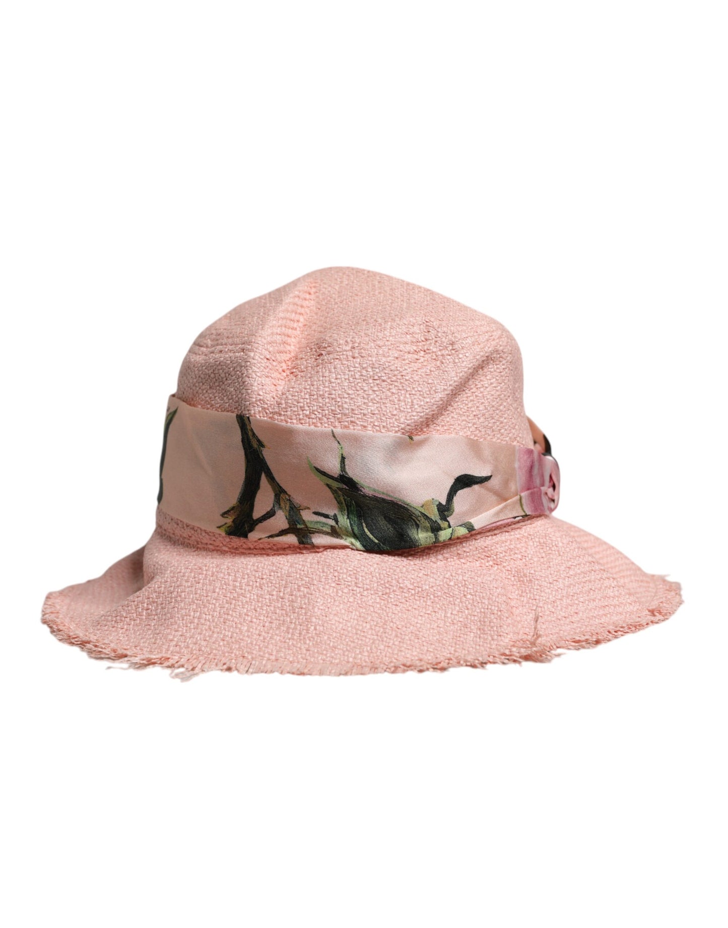 Bob à large bord en coton rose Dolce & Gabbana