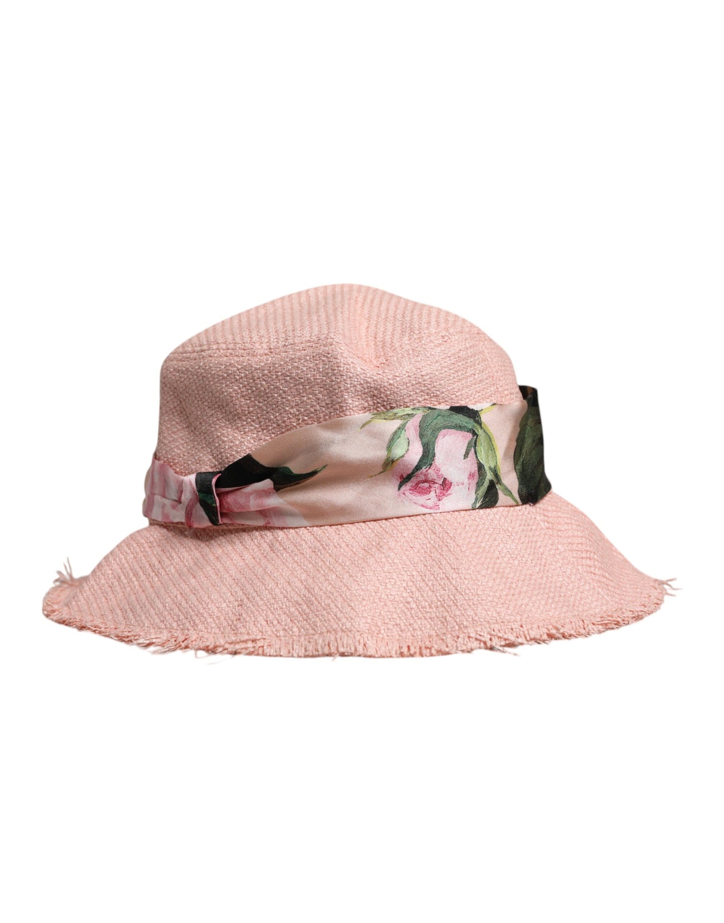 Bob à large bord en coton rose Dolce & Gabbana