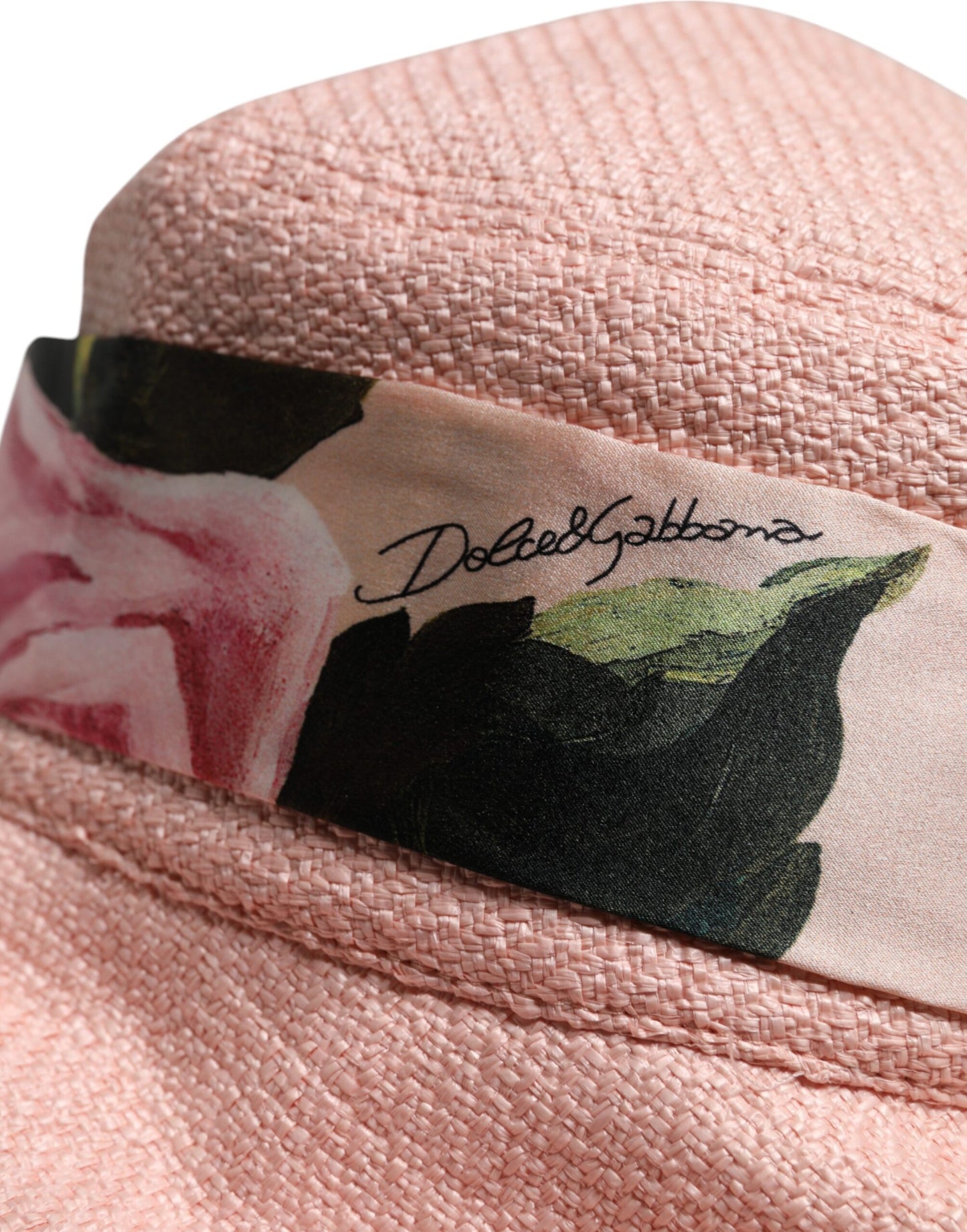 Bob à large bord en coton rose Dolce & Gabbana