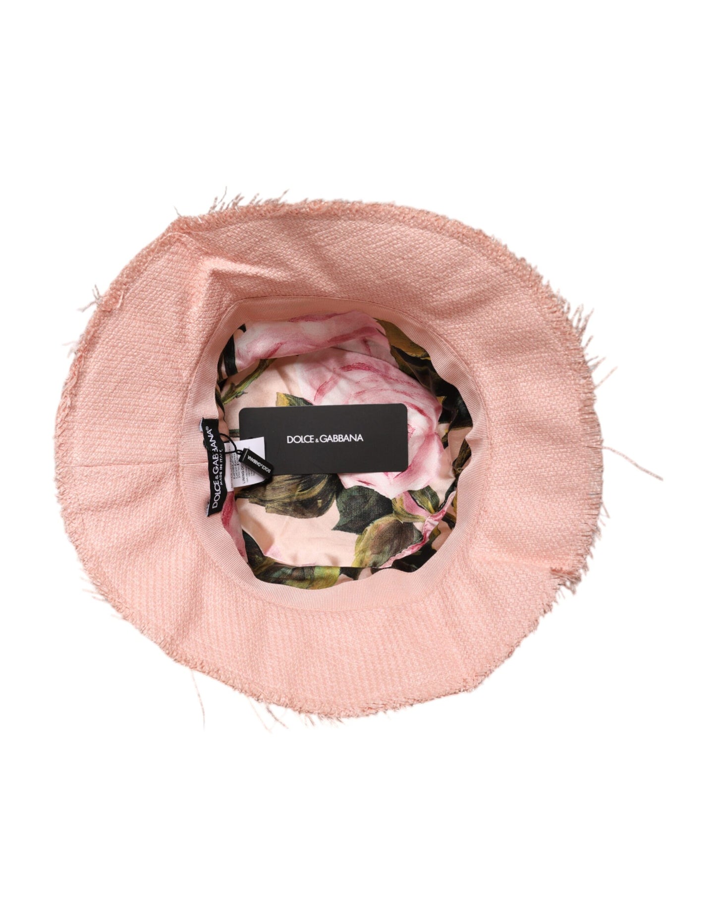 Bob à large bord en coton rose Dolce & Gabbana