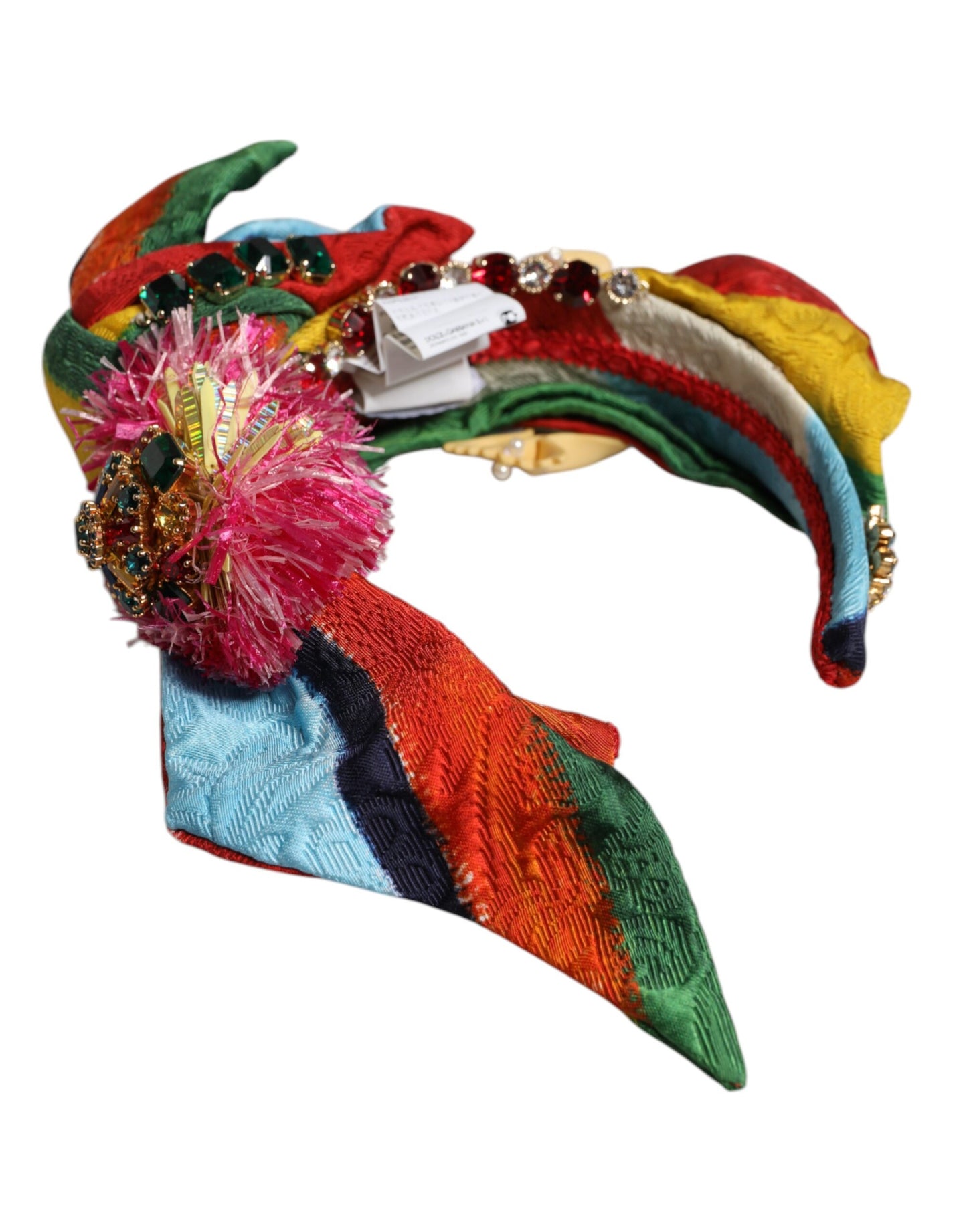 Bandeau diadème Dolce & Gabbana à fleurs multicolores orné de cristaux