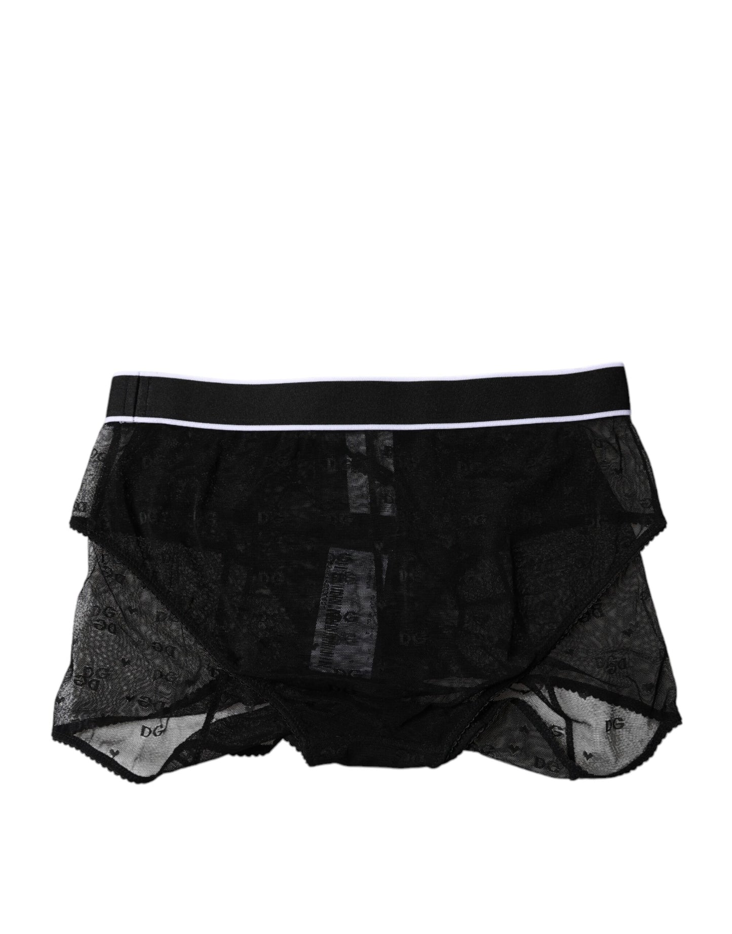 Culotte taille moyenne en tulle et nylon noir Dolce & Gabbana