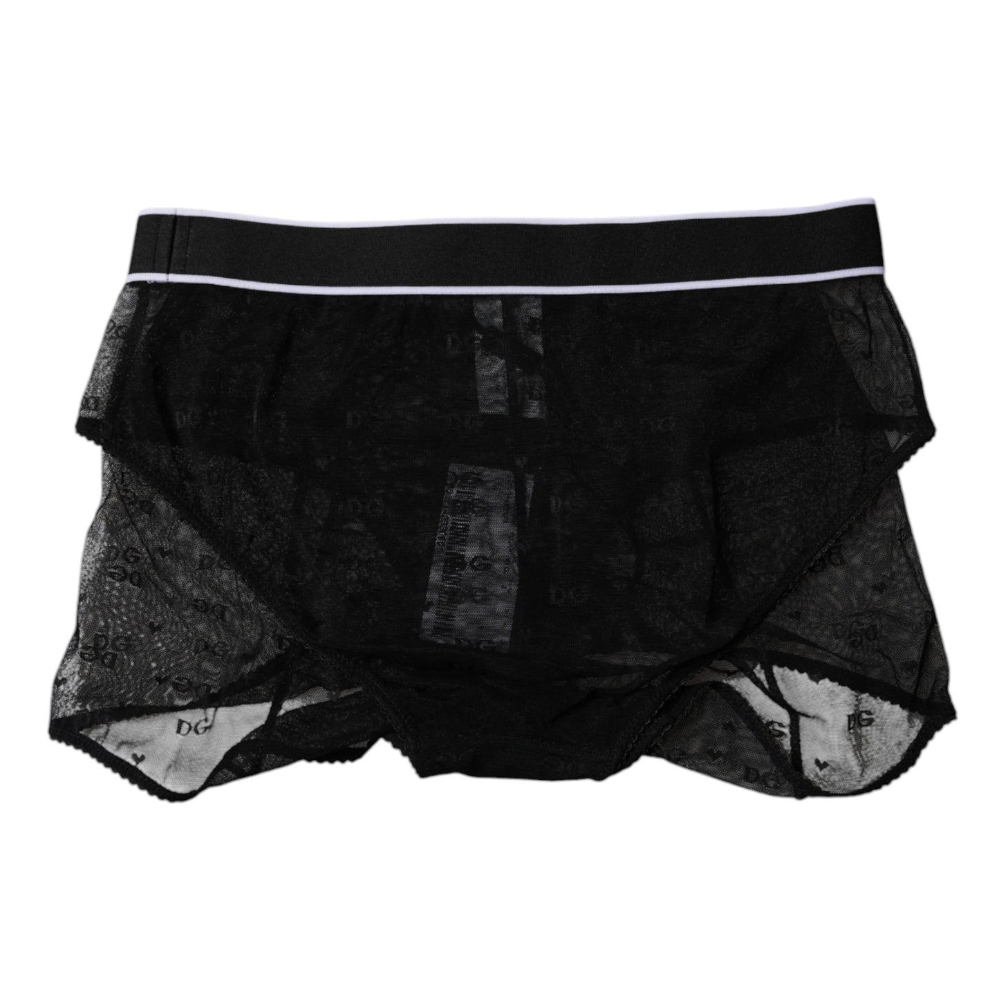 Culotte taille moyenne en tulle et nylon noir Dolce & Gabbana