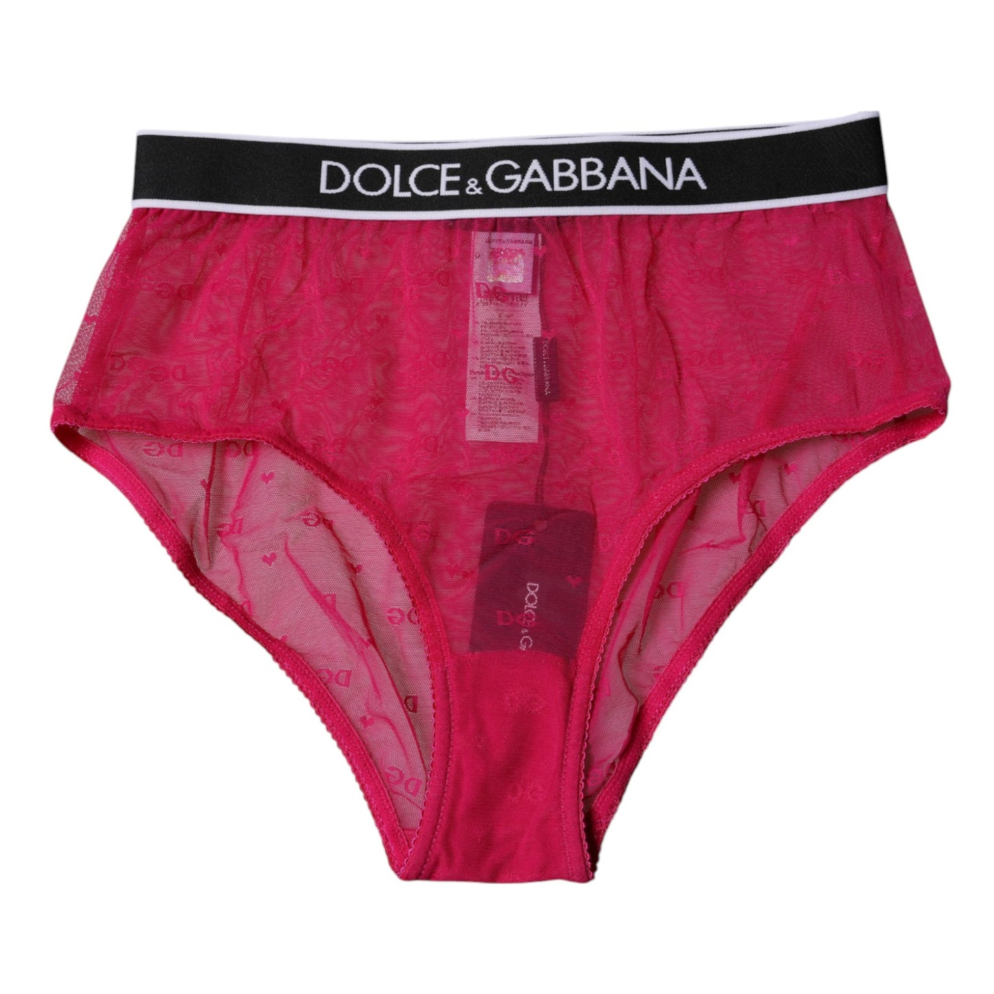 Culotte taille moyenne en nylon tulle fuchsia Dolce & Gabbana