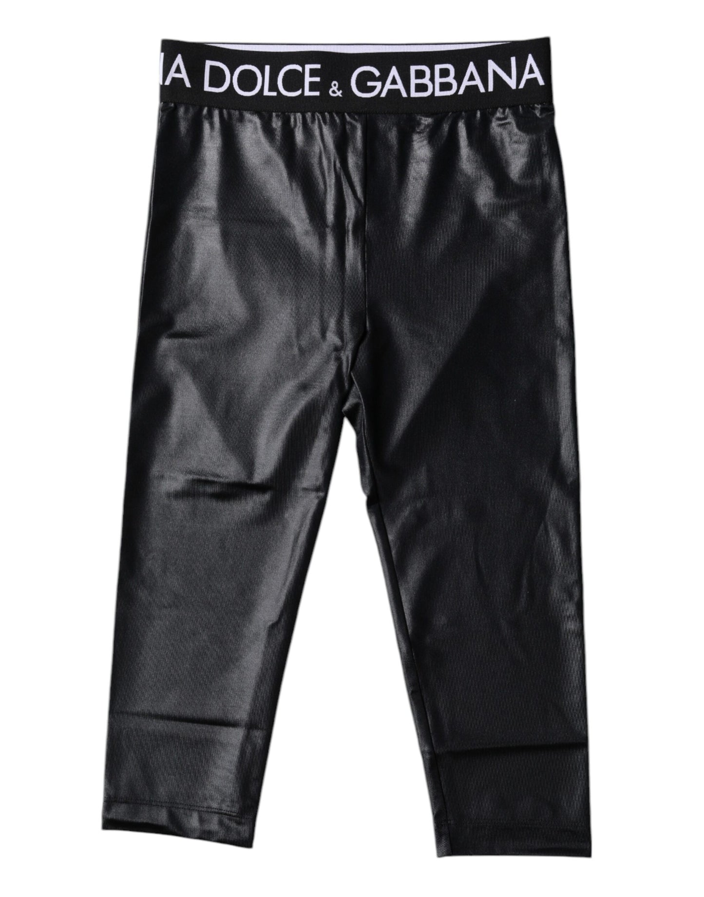 Dolce & Gabbana Collants courts en nylon à logo noir Sous-vêtements