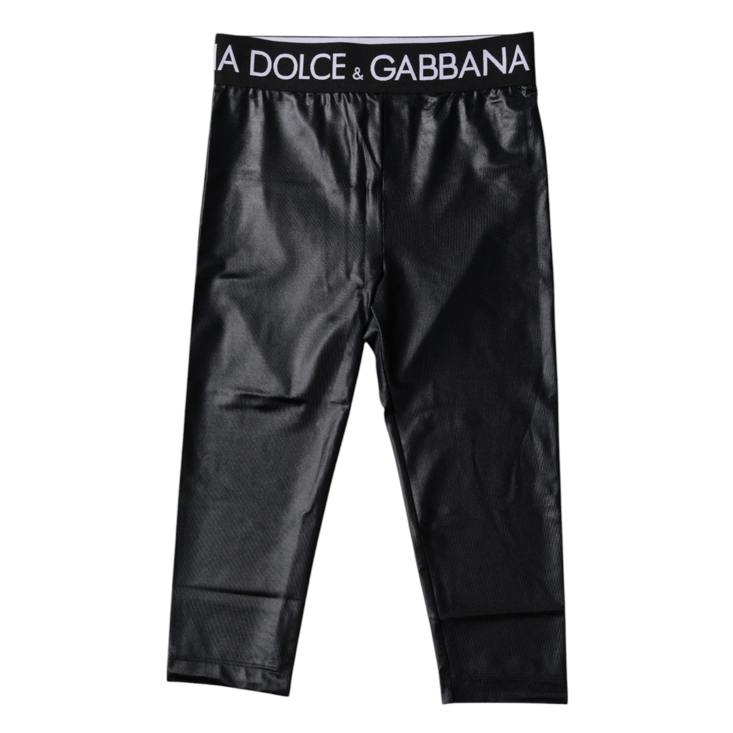 Dolce & Gabbana Collants courts en nylon à logo noir Sous-vêtements