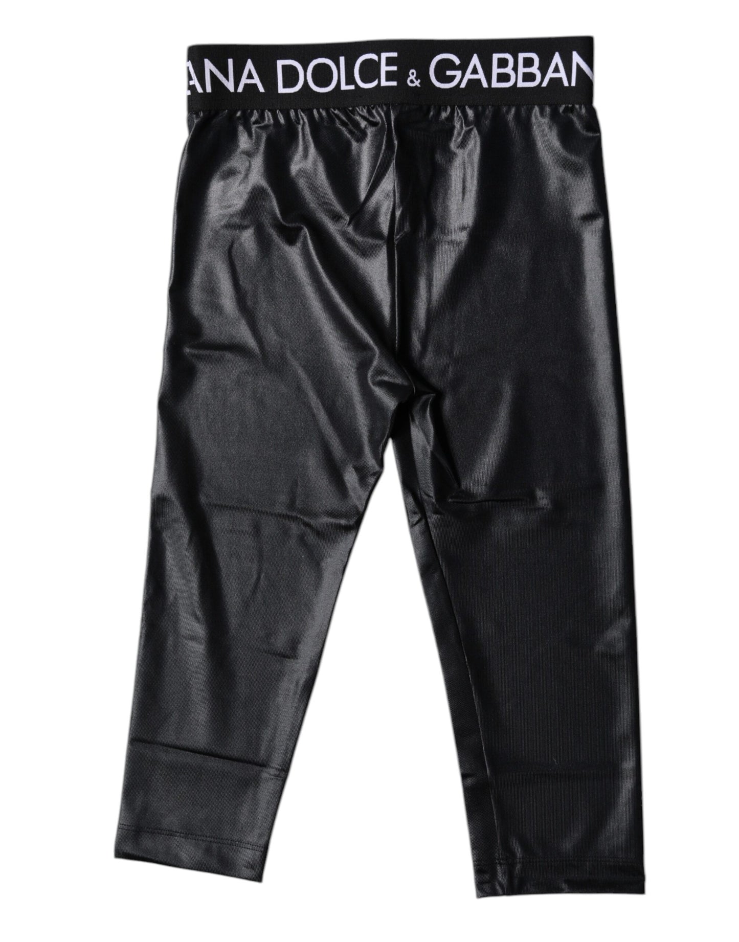Dolce & Gabbana Collants courts en nylon à logo noir Sous-vêtements