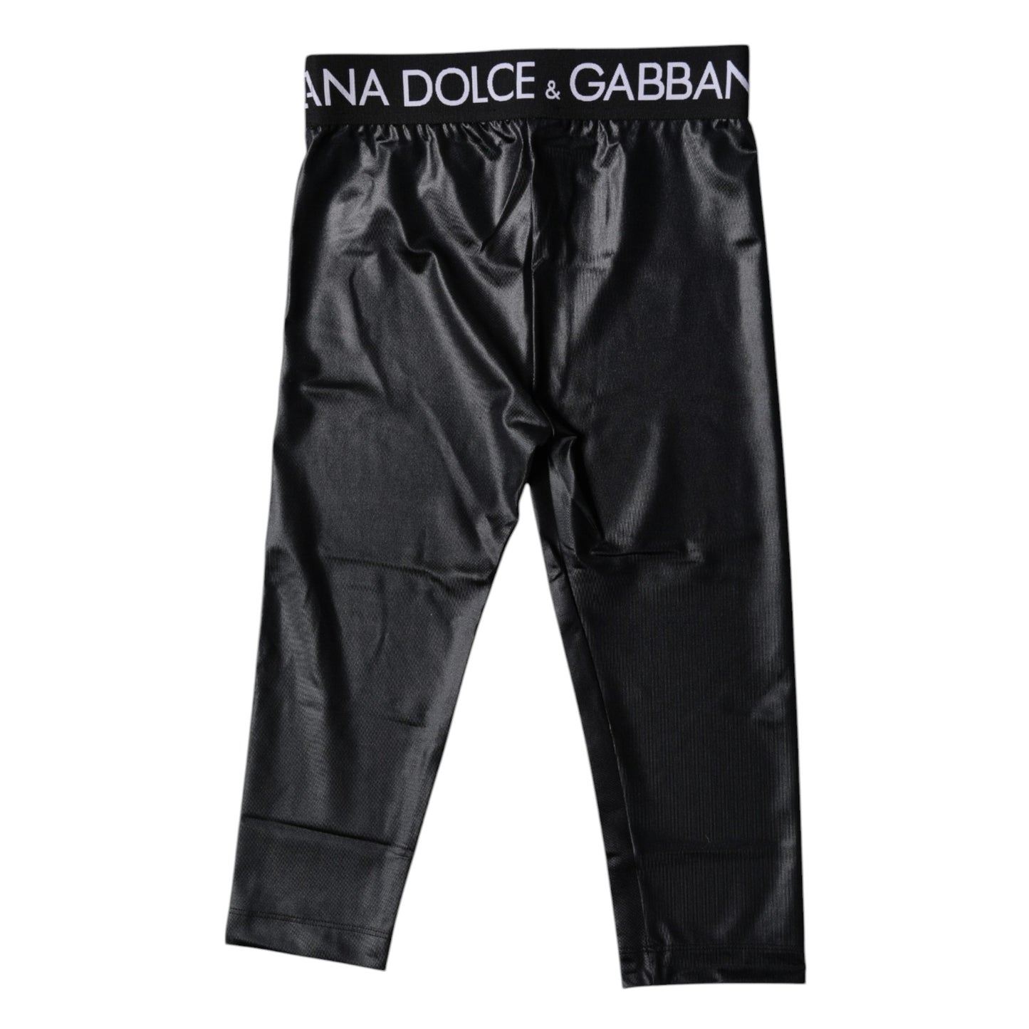 Dolce & Gabbana Collants courts en nylon à logo noir Sous-vêtements