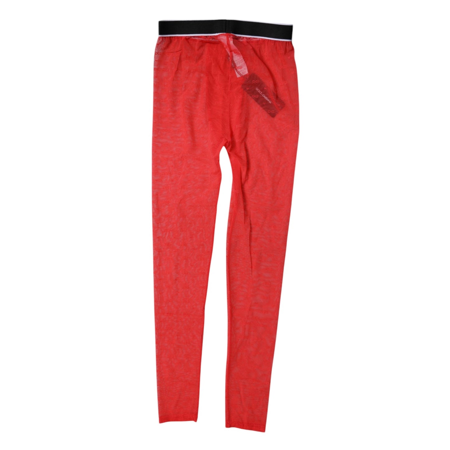 Dolce & Gabbana Rotes Logo Spitzen-Dessous Enge Unterhose