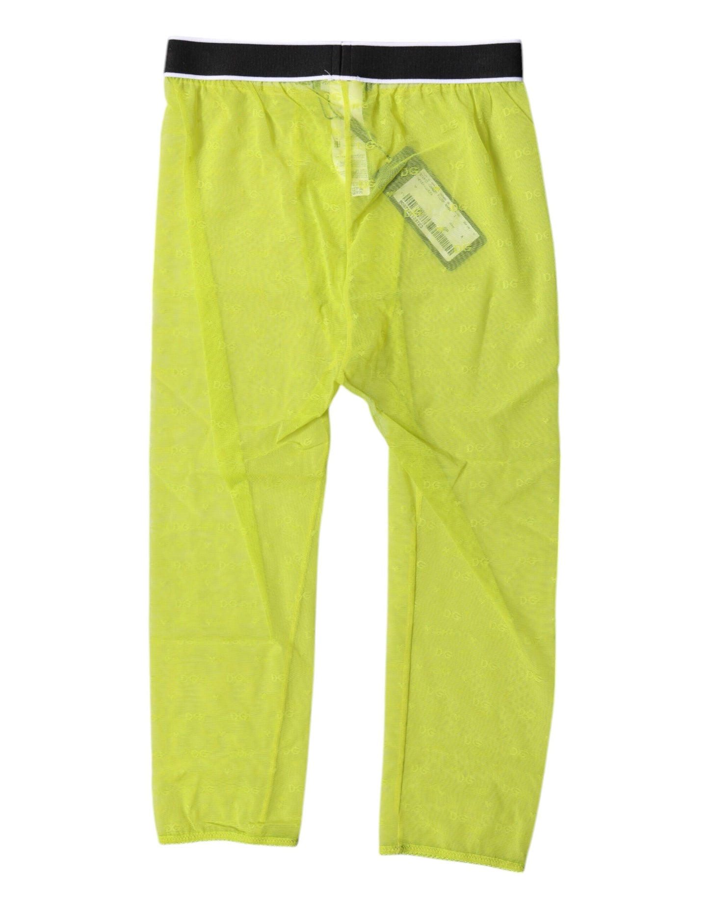 Collants courts en nylon vert Dolce & Gabbana avec logo DG