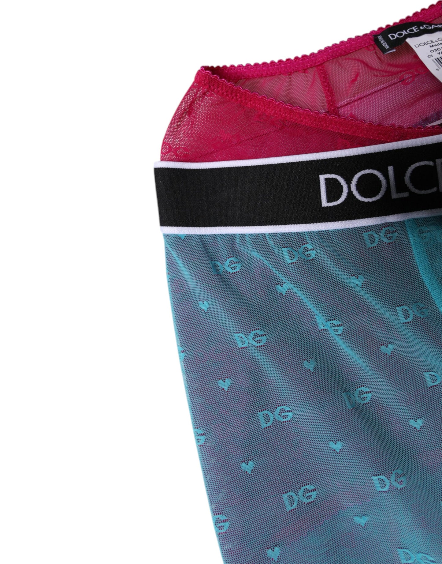 Sous-vêtements courts Dolce & Gabbana à logo bleu fuchsia