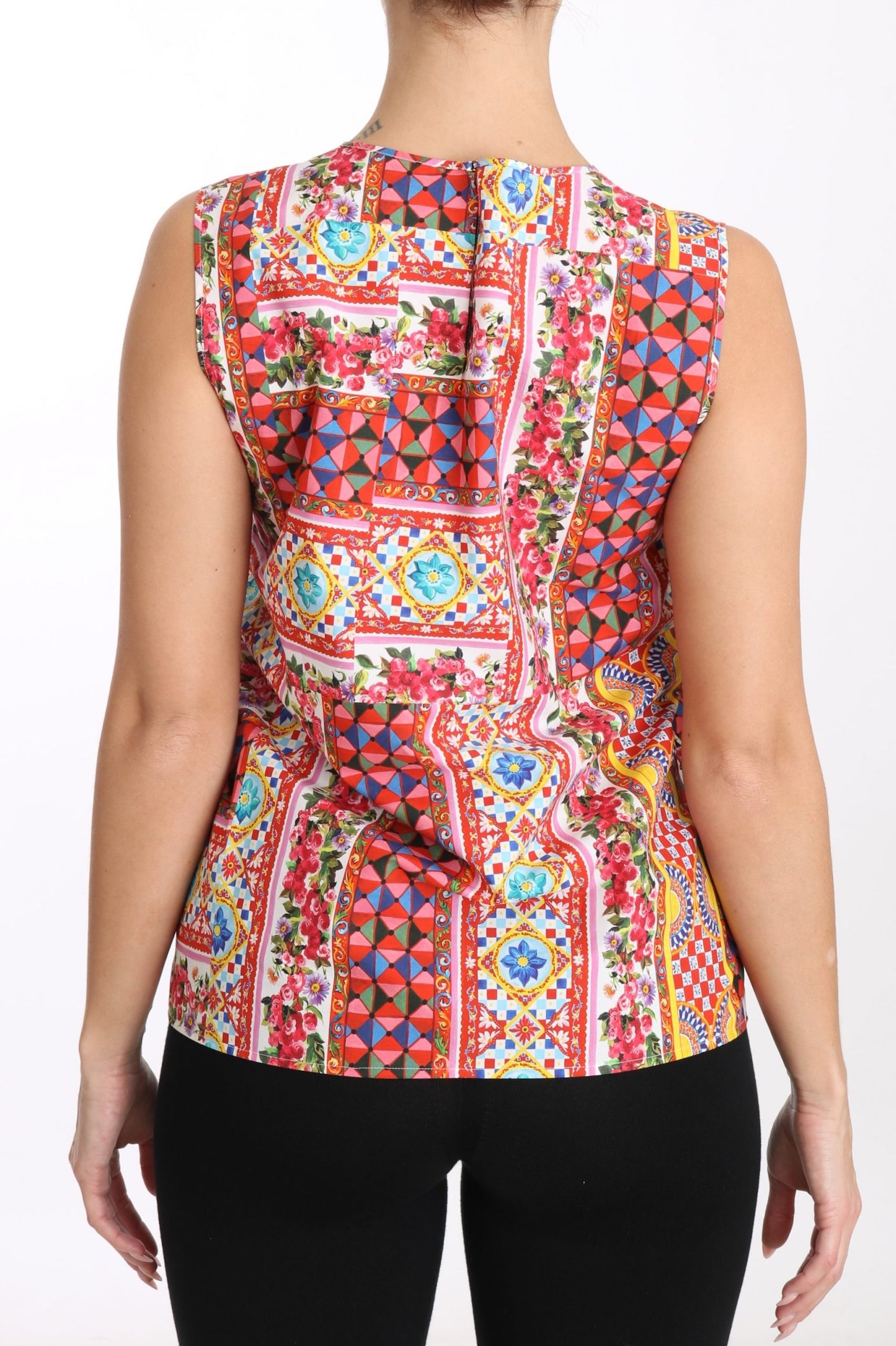 Dolce & Gabbana Blouse florale en pur coton imprimé Carretto