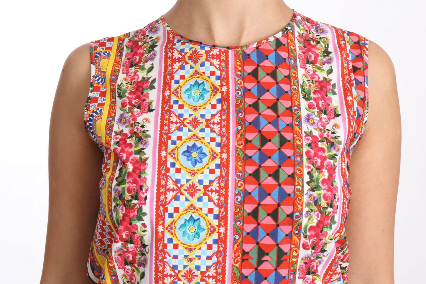 Dolce & Gabbana Blouse florale en pur coton imprimé Carretto
