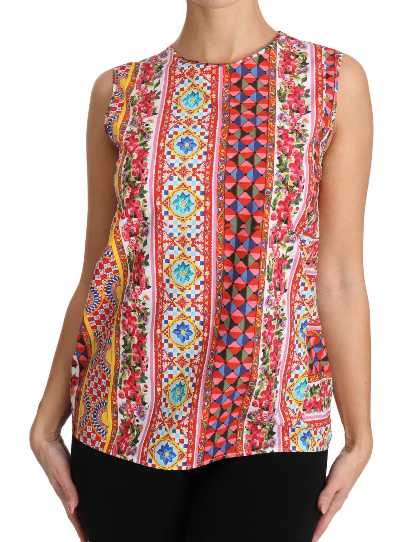 Dolce & Gabbana Blouse florale en pur coton imprimé Carretto
