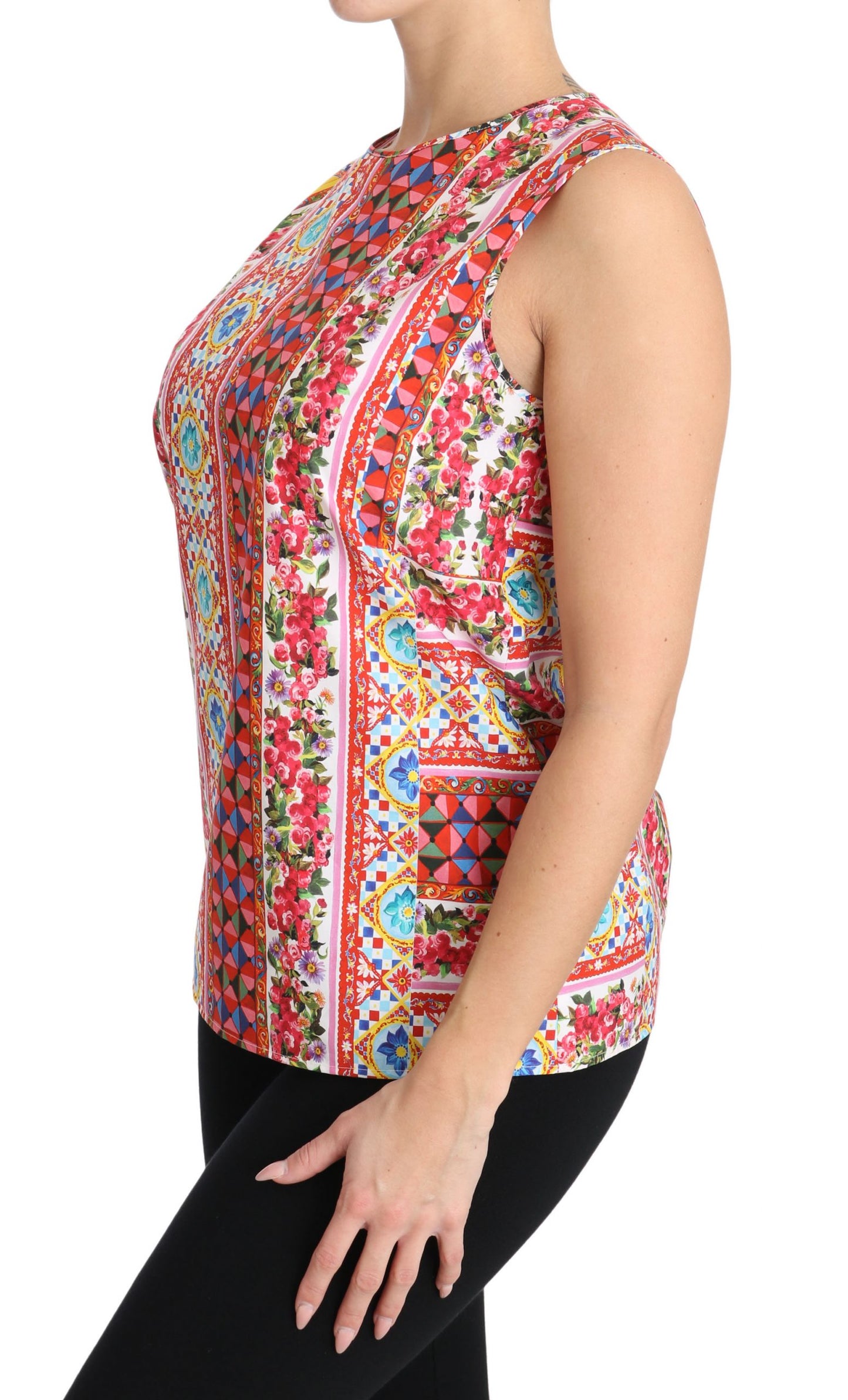 Dolce & Gabbana Blouse florale en pur coton imprimé Carretto