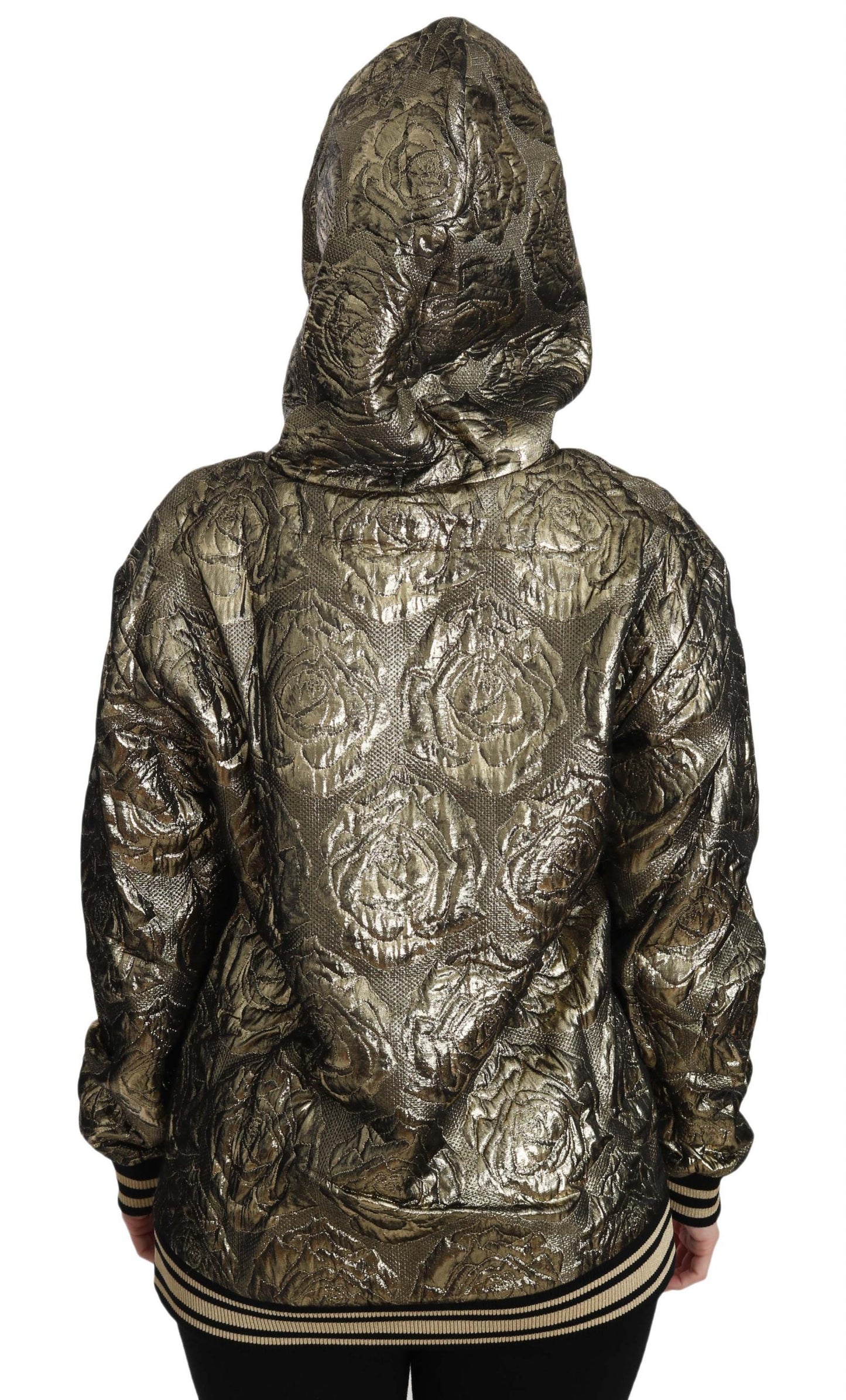 Dolce & Gabbana – „Im The Queen“-Sweatshirt-Hoodie aus Jacquard in Gold