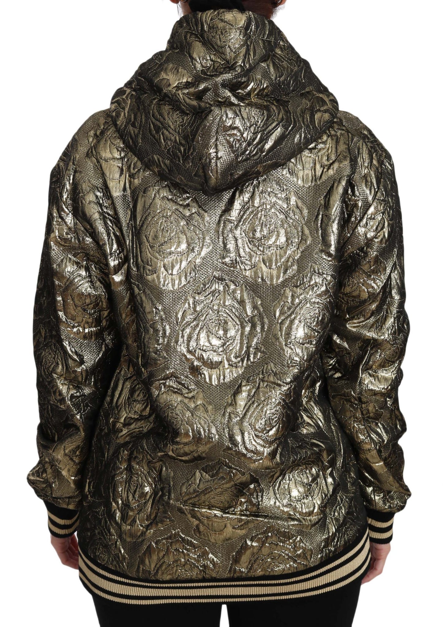 Dolce & Gabbana – „Im The Queen“-Sweatshirt-Hoodie aus Jacquard in Gold