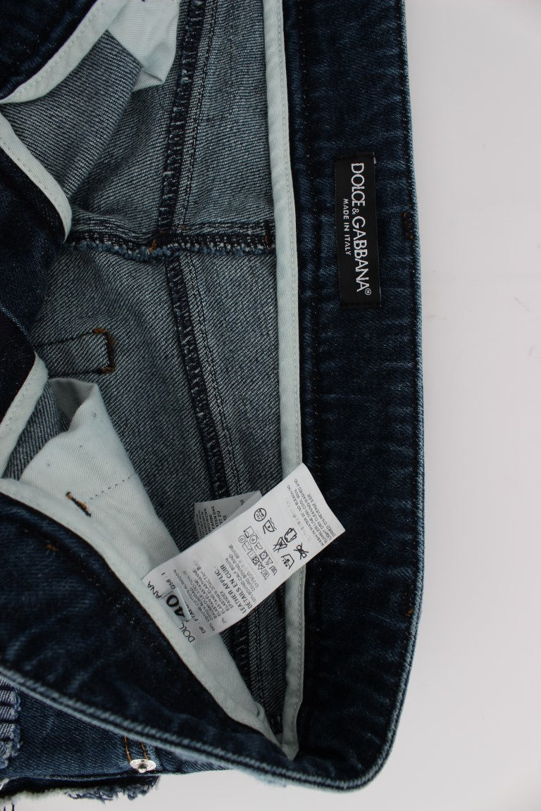 Dolce & Gabbana Stretch-Jeansshorts in Blau mit Patchwork
