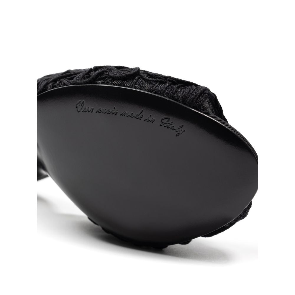 Sandale en coton noir Dolce & Gabbana