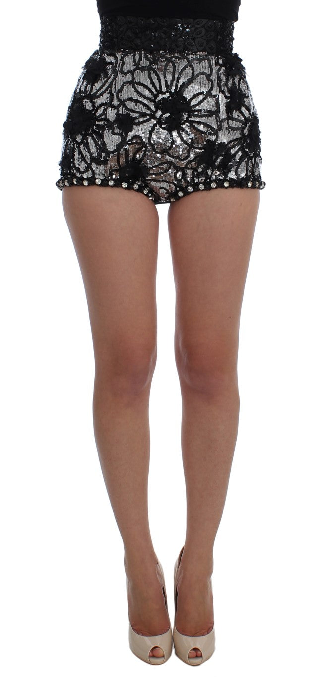 Mini-short à paillettes noires Dolce & Gabbana