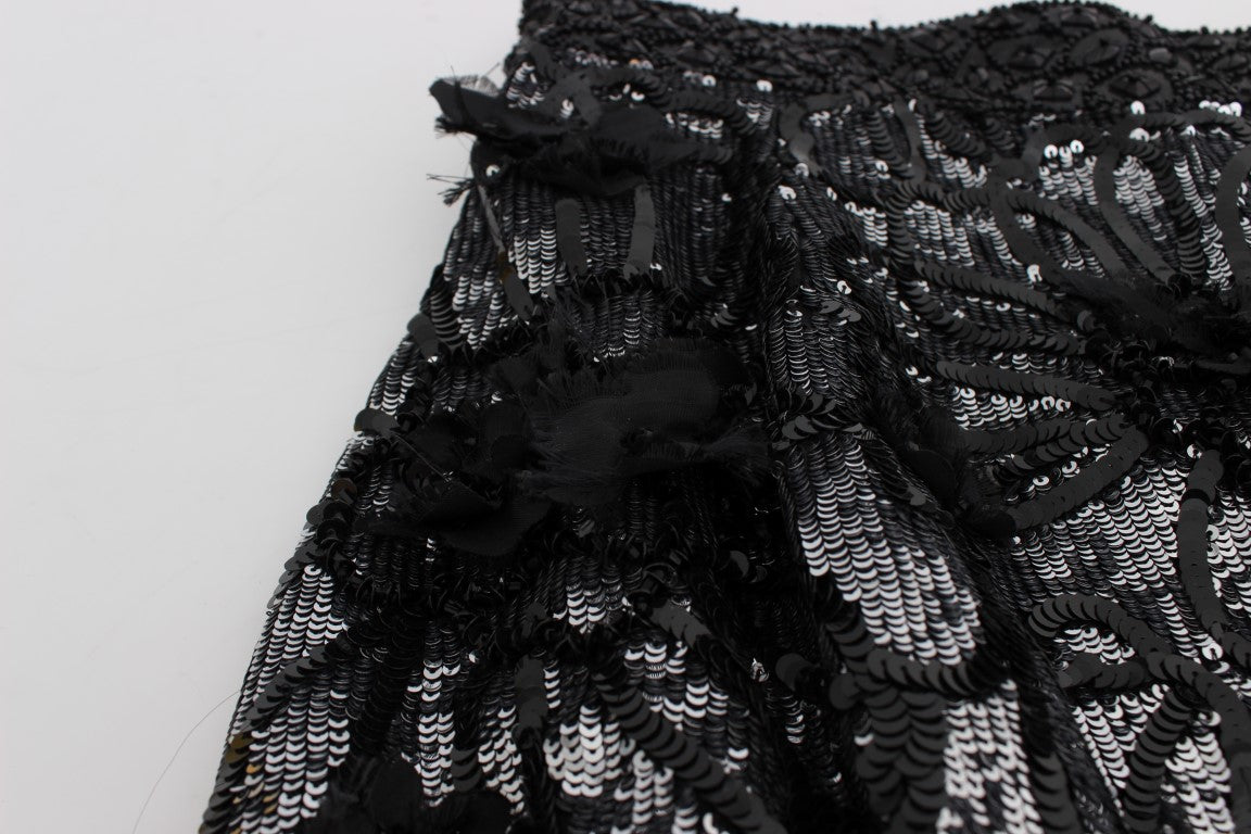 Mini-short à paillettes noires Dolce & Gabbana