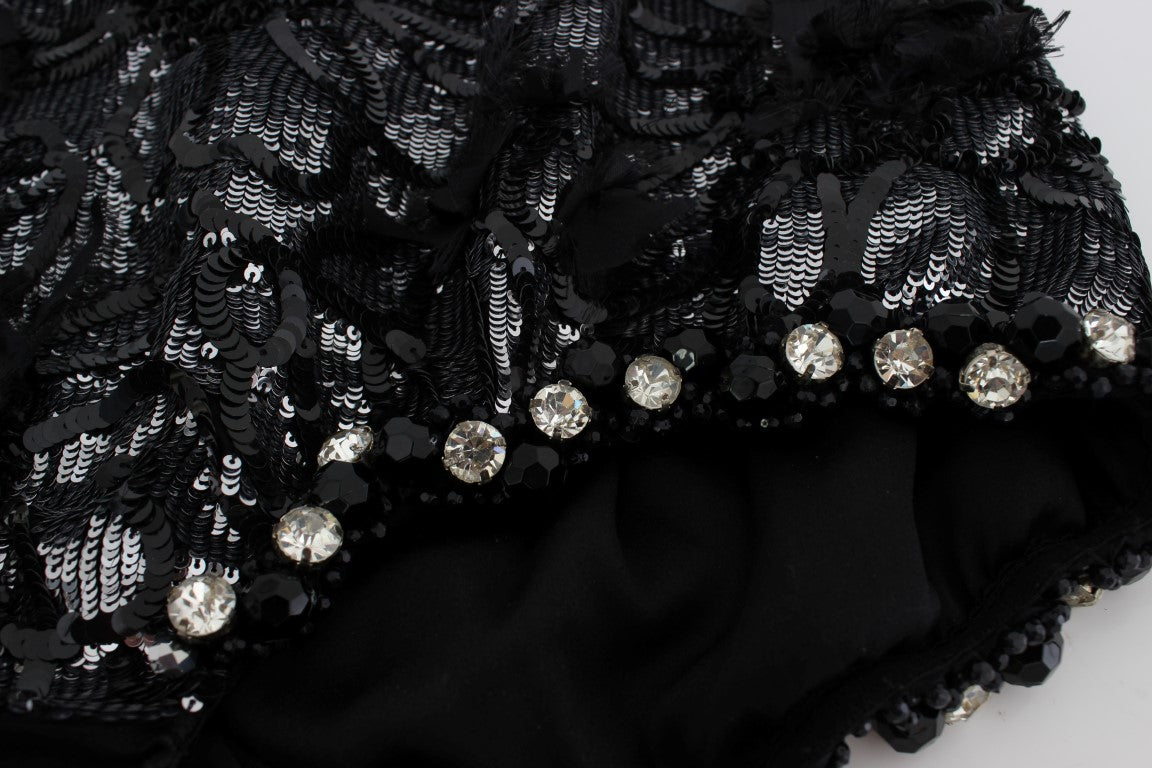Mini-short à paillettes noires Dolce & Gabbana