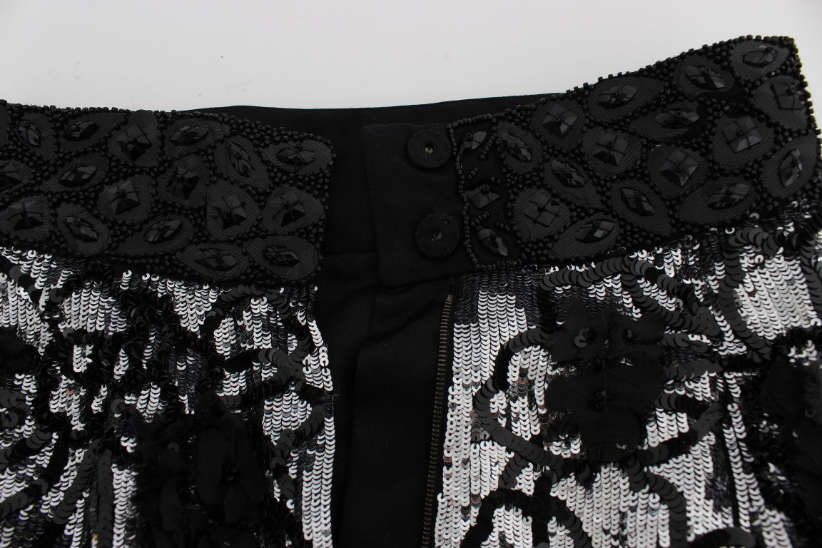 Mini-short à paillettes noires Dolce & Gabbana