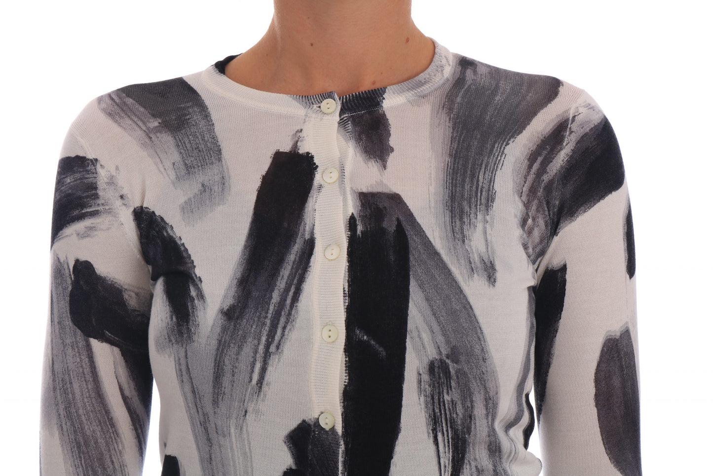 Cardigan Dolce & Gabbana en soie légère avec motif à traits de peinture