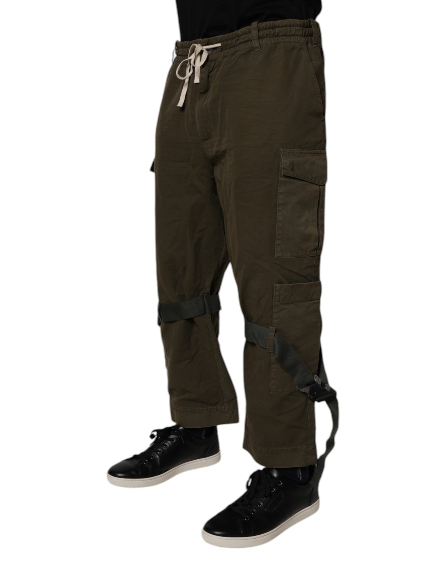 Pantalon cargo en coton stretch marron Dolce & Gabbana